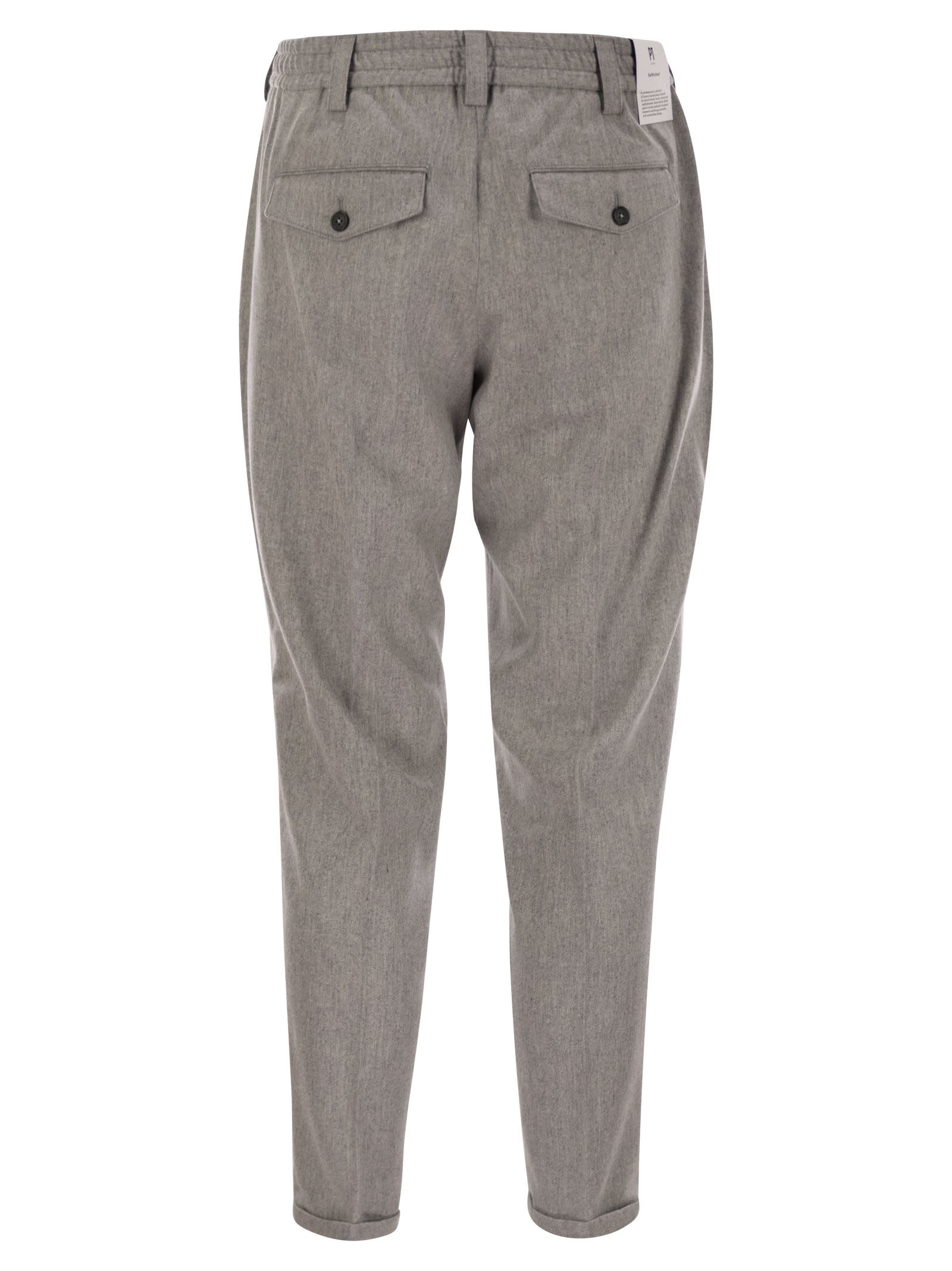 Shop Pt Torino The Rebel - Wool And Cashmere Trousers In Grey