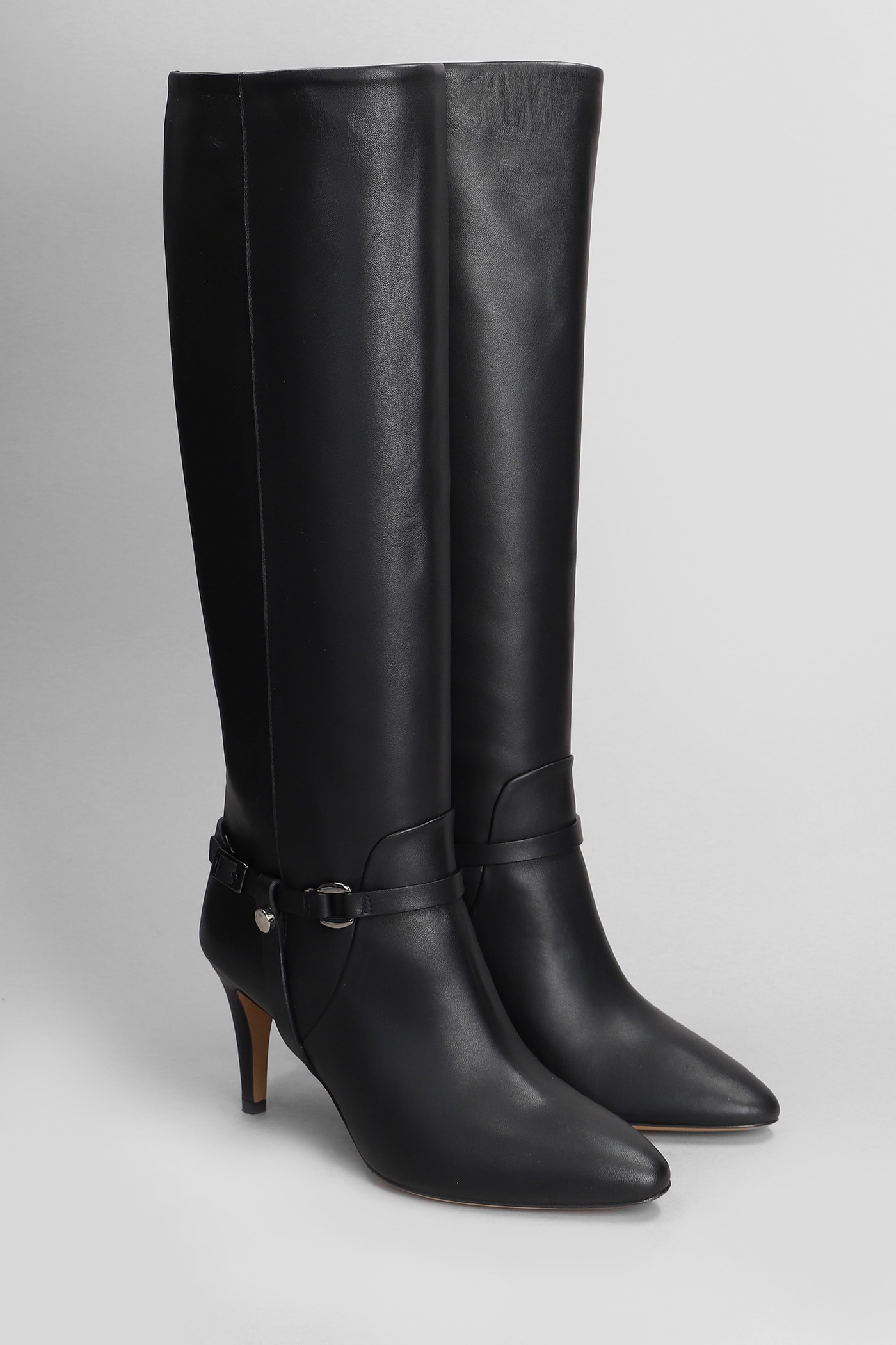 Shop The Seller High Heels Boots In Black Leather