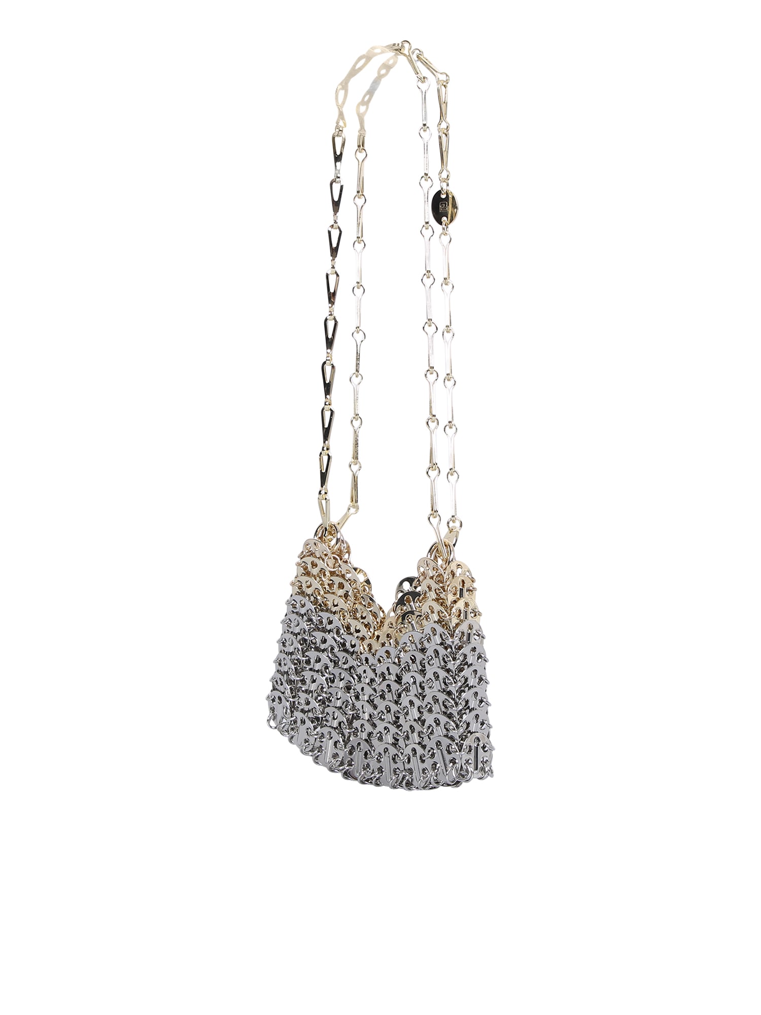 Shop Rabanne Nano Skyline Bag Silver And Gold In Metallic