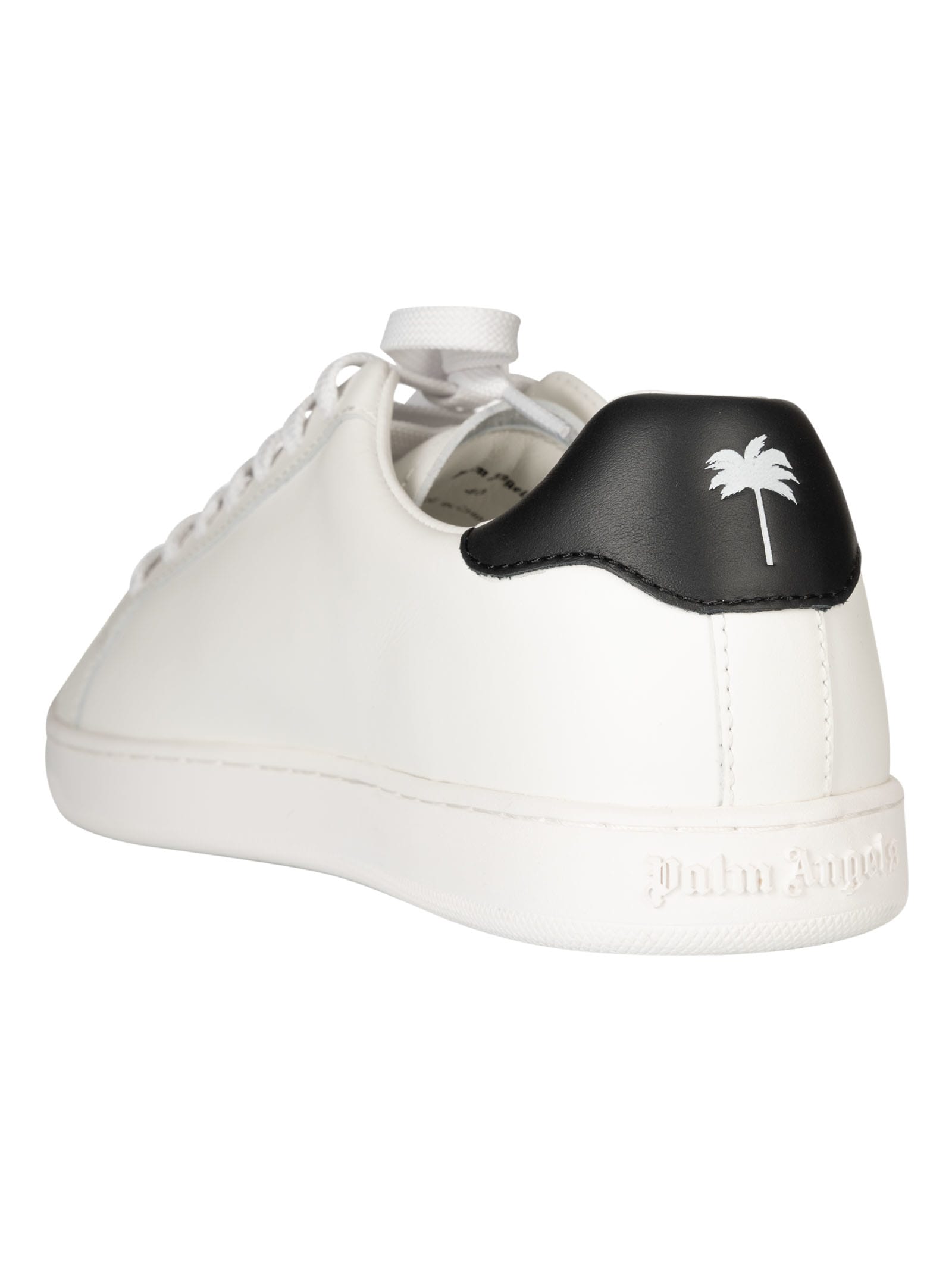 Shop Palm Angels New Tennis Sneakers In Bianco/nero