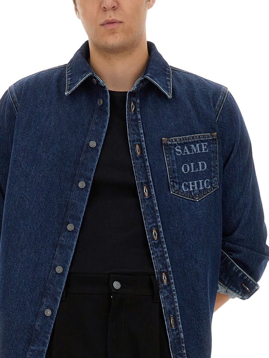 Shop Moschino Same Old Chic Shirt In Denim