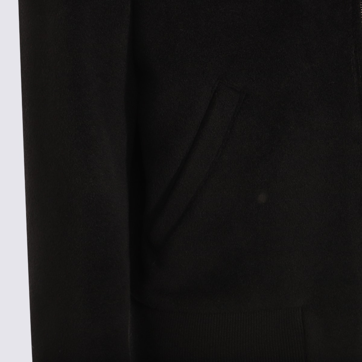 Lardini Wool Zip-front Bomber Jacket In Black