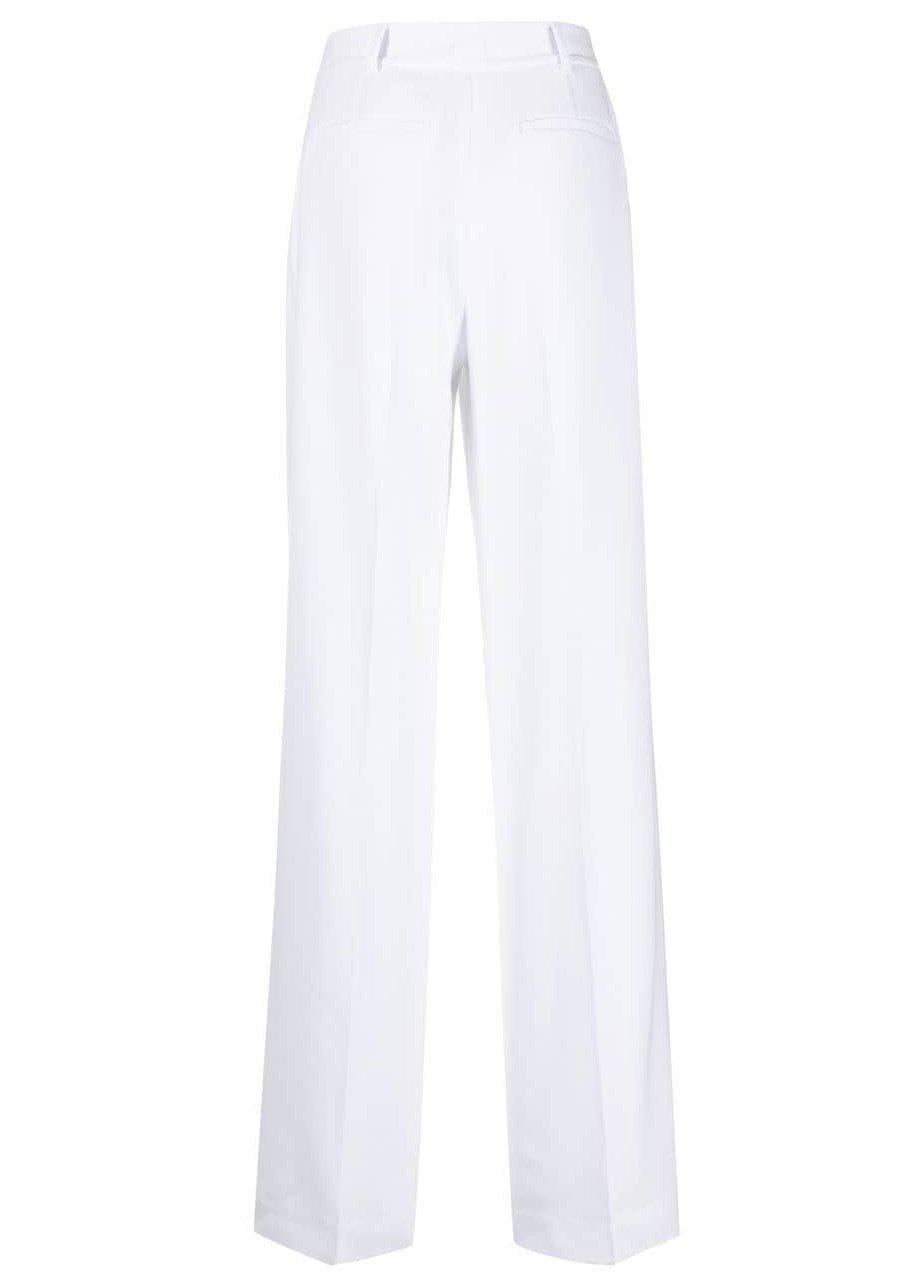 Shop Michael Michael Kors Crepe Wide-leg Trousers In White