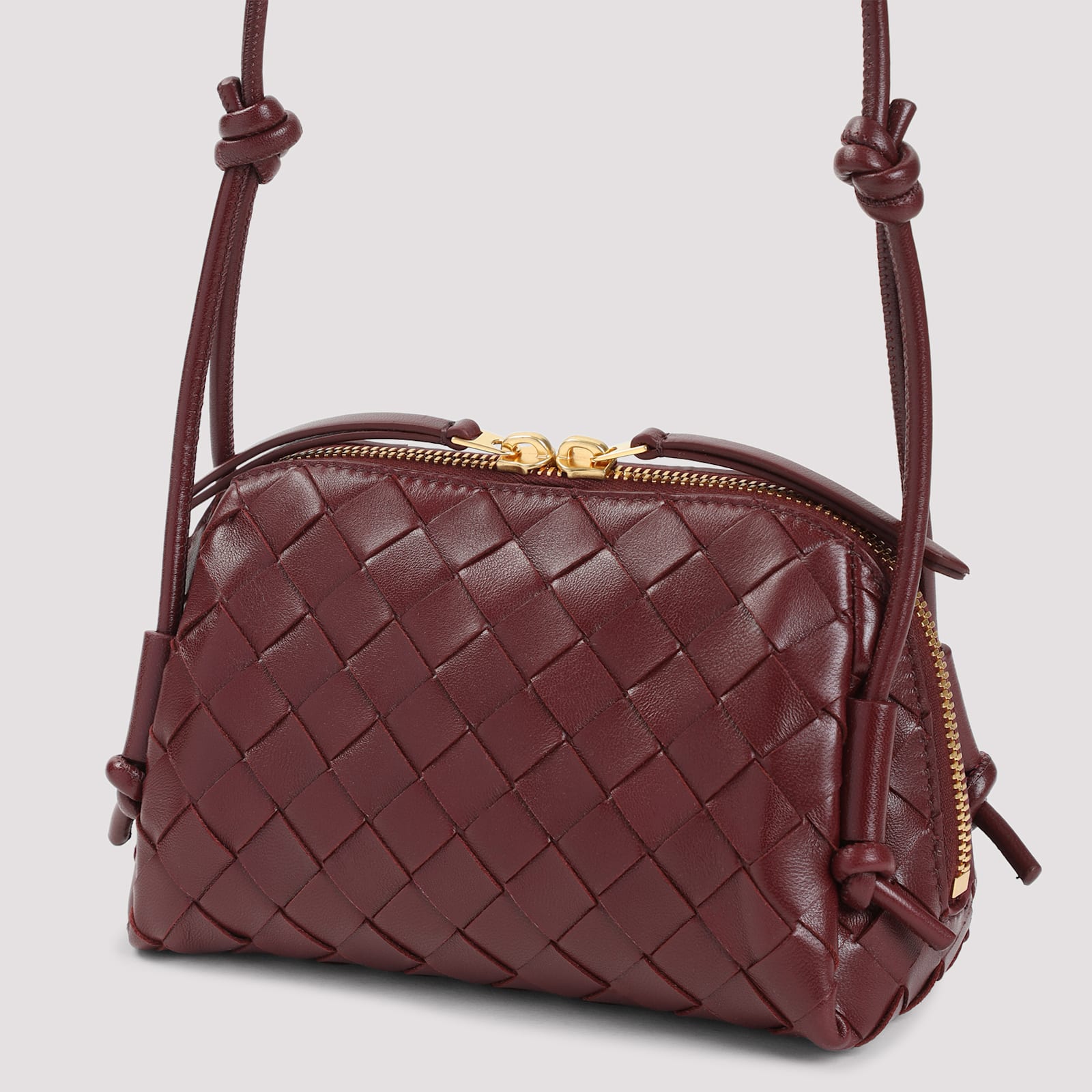 Bottega Veneta Leather Concert Bag In Barolo Gold