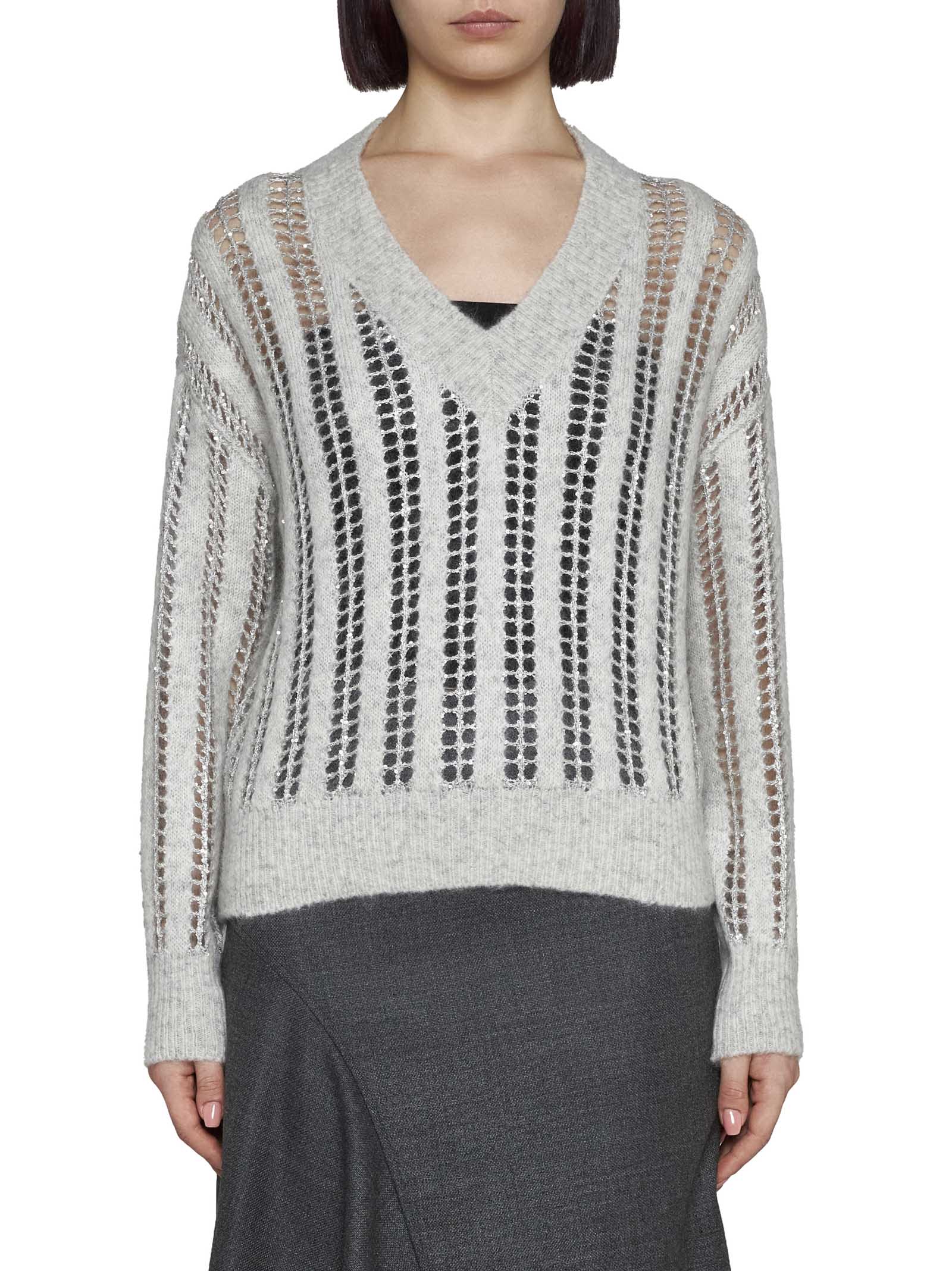 Shop Brunello Cucinelli Sweater In Grey