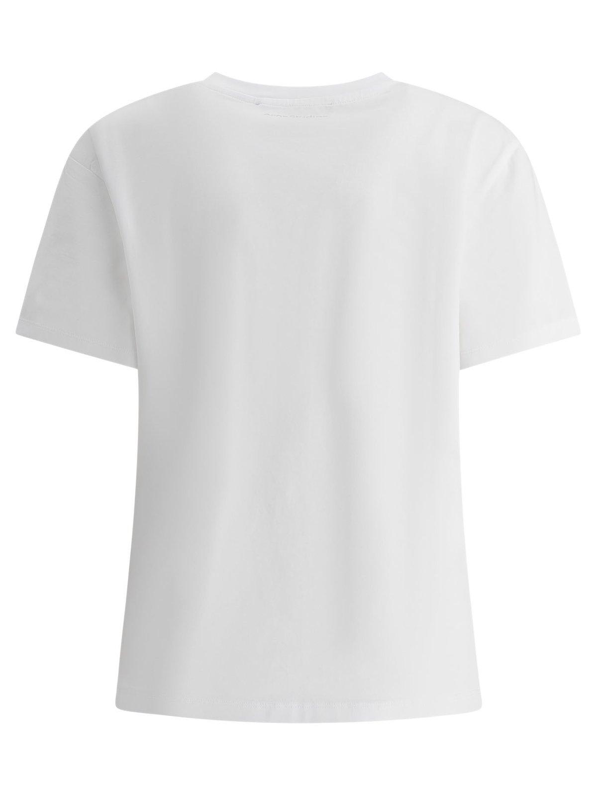 Acne Studios Crew Neck Cotton T-shirt In Bianco