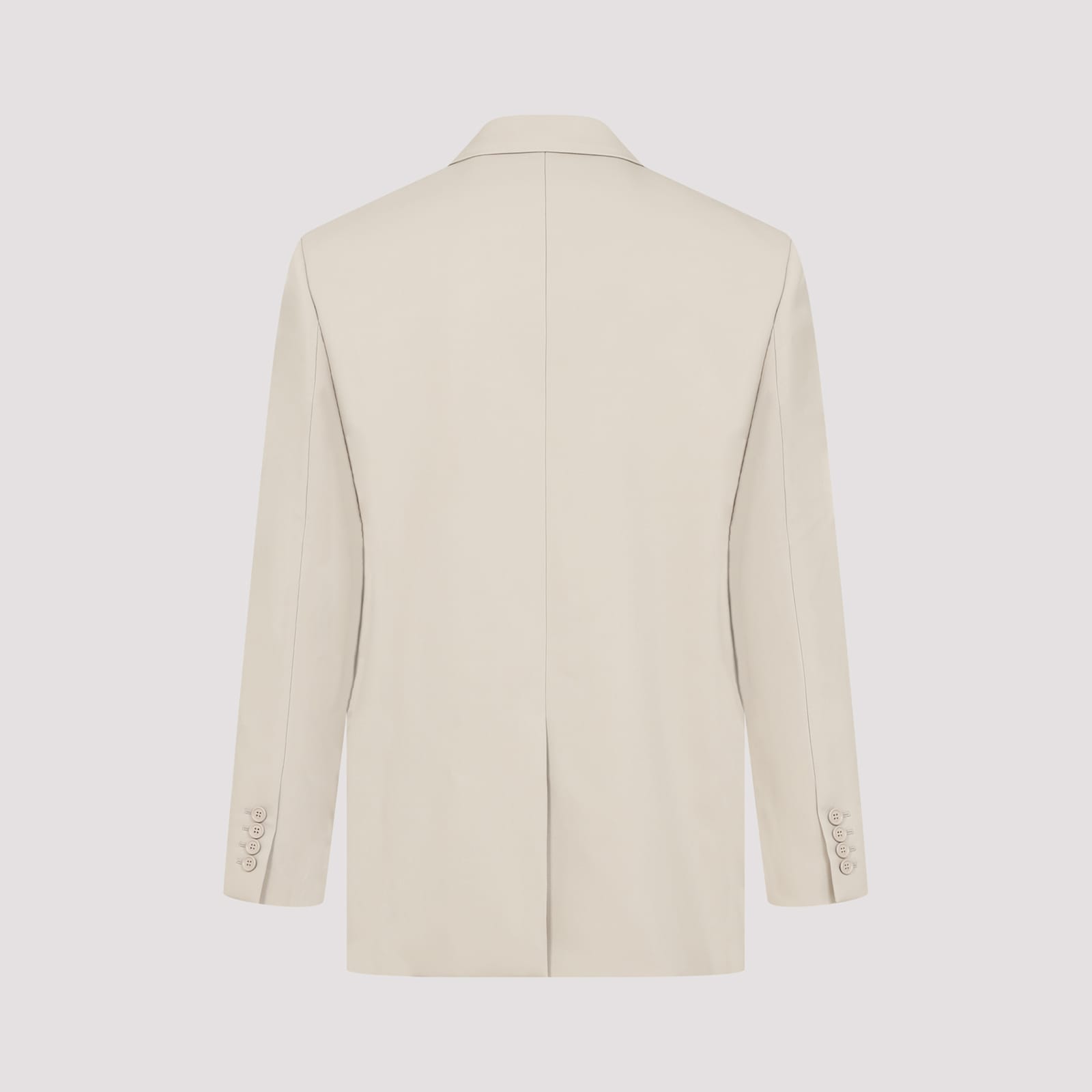 Saint Laurent Single-button Tailored Wool Jacket With Notched Lapels In Beige