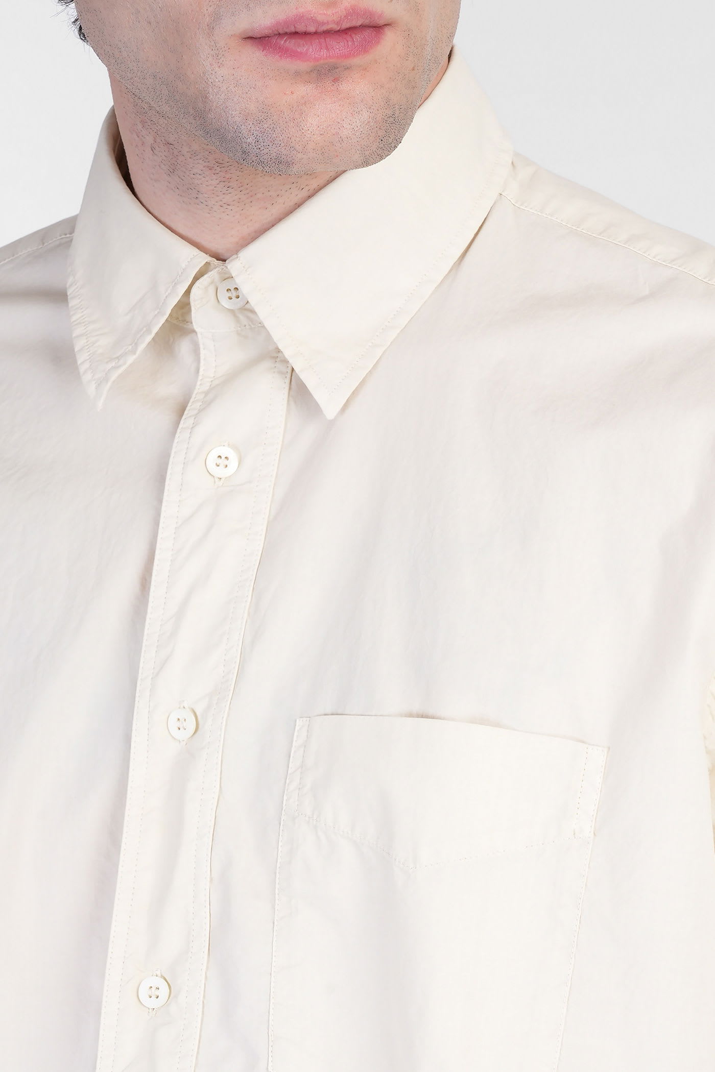 Shop Aspesi Fred Shirt In Beige Cotton