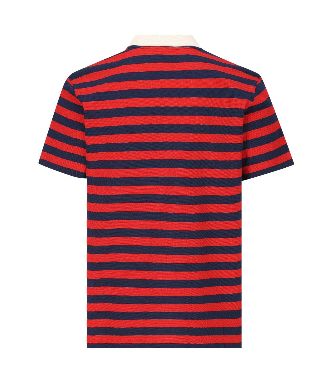 Valentino Garavani Striped Polo Shirt In Rossoindaco