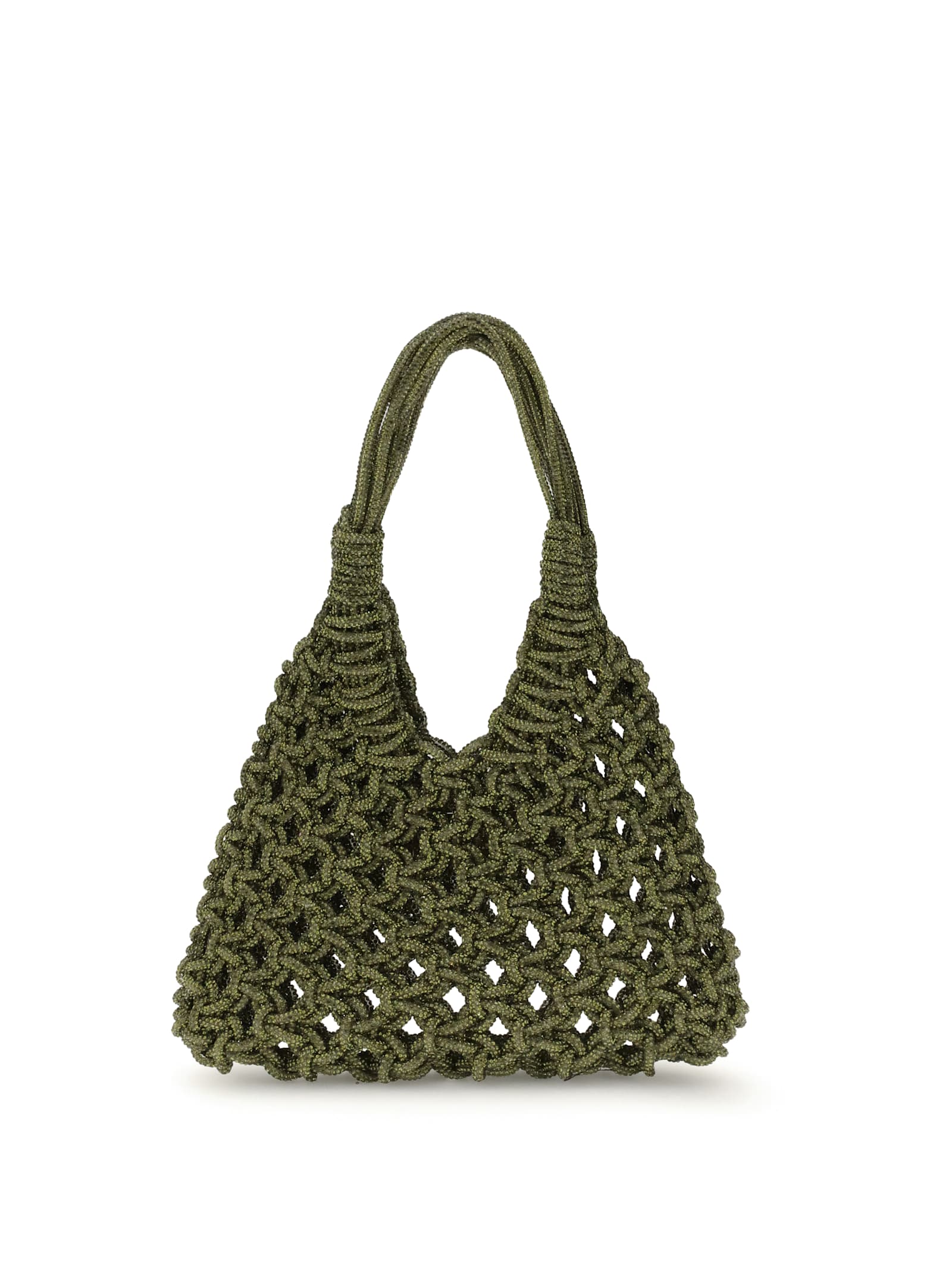 Hibourama Crystal-embellished Shoulder Bag In Green