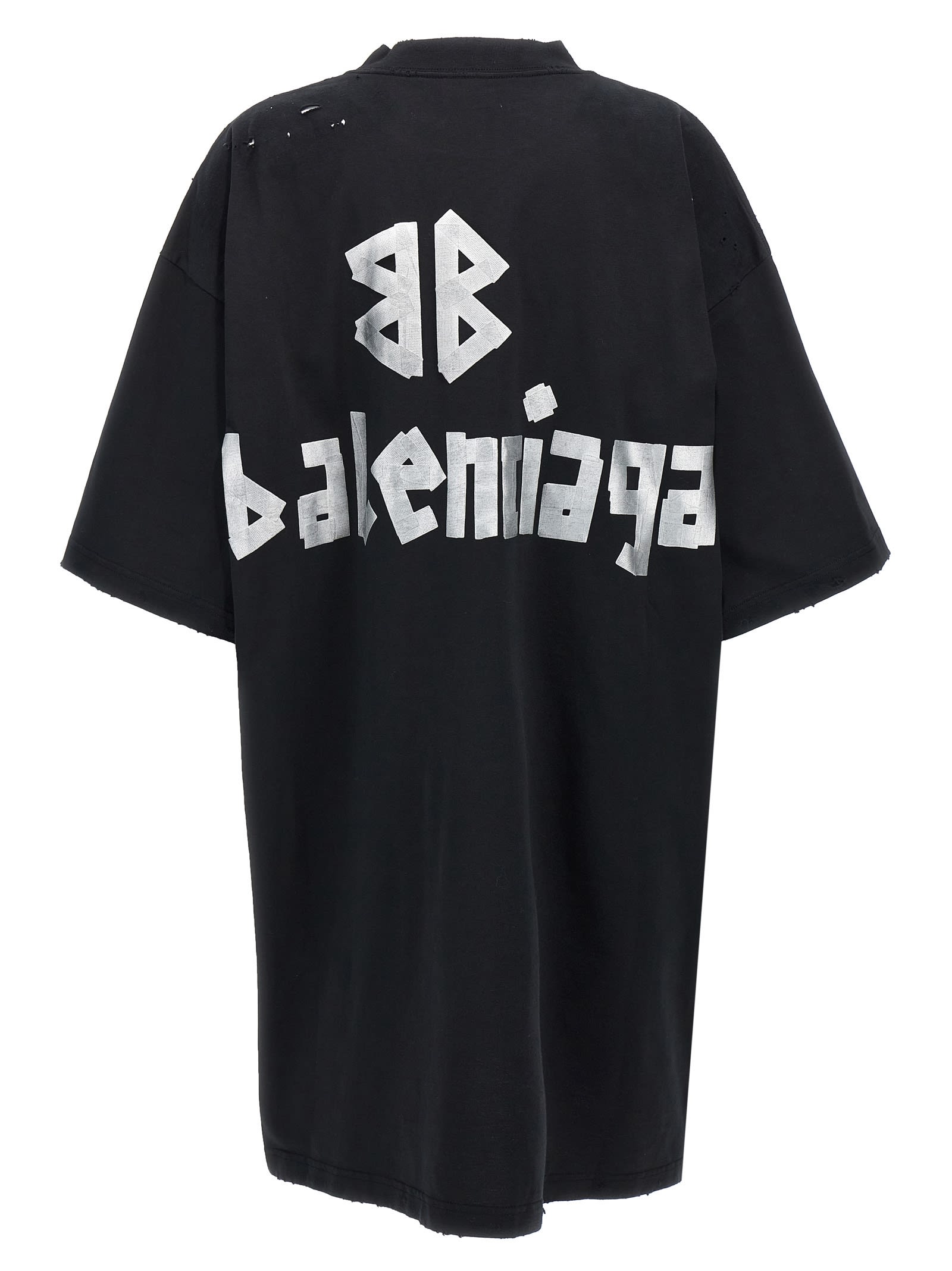 Shop Balenciaga Logo Dress In Black