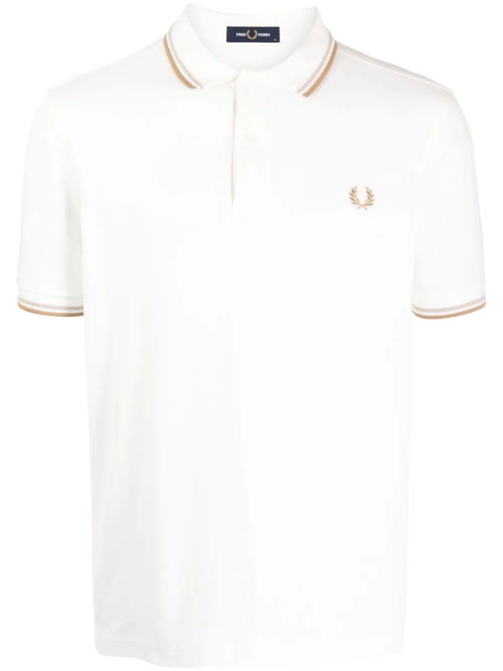 Shop Fred Perry Fp Twin Tipped Shirt In Snowh Oat Wstone