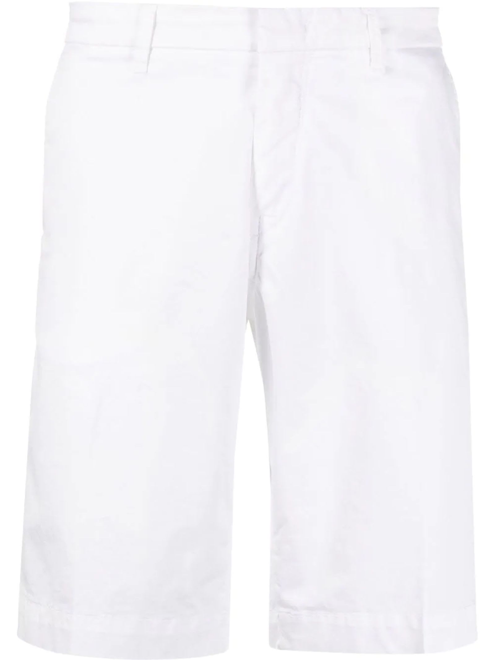 Fay White Cotton Blend Shorts