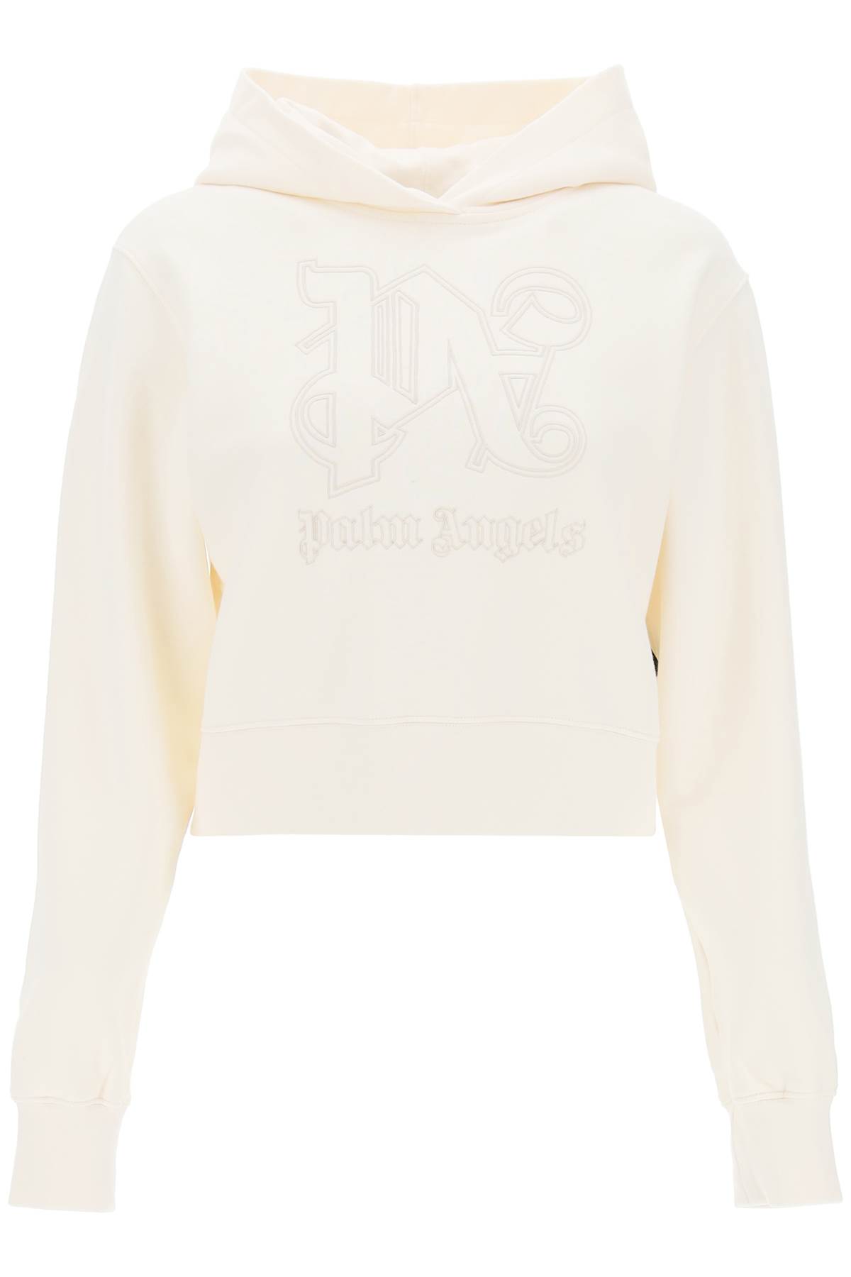 Cropped Hoodie With Monogram Embroidery