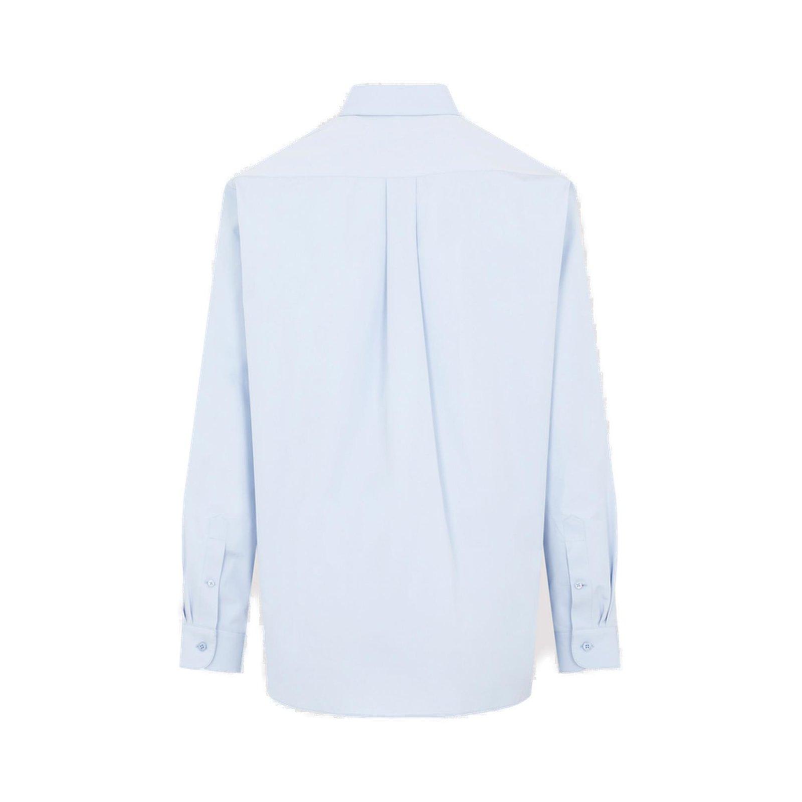 Shop Martine Rose Buttoned Long-sleeved Shirt In Blue
