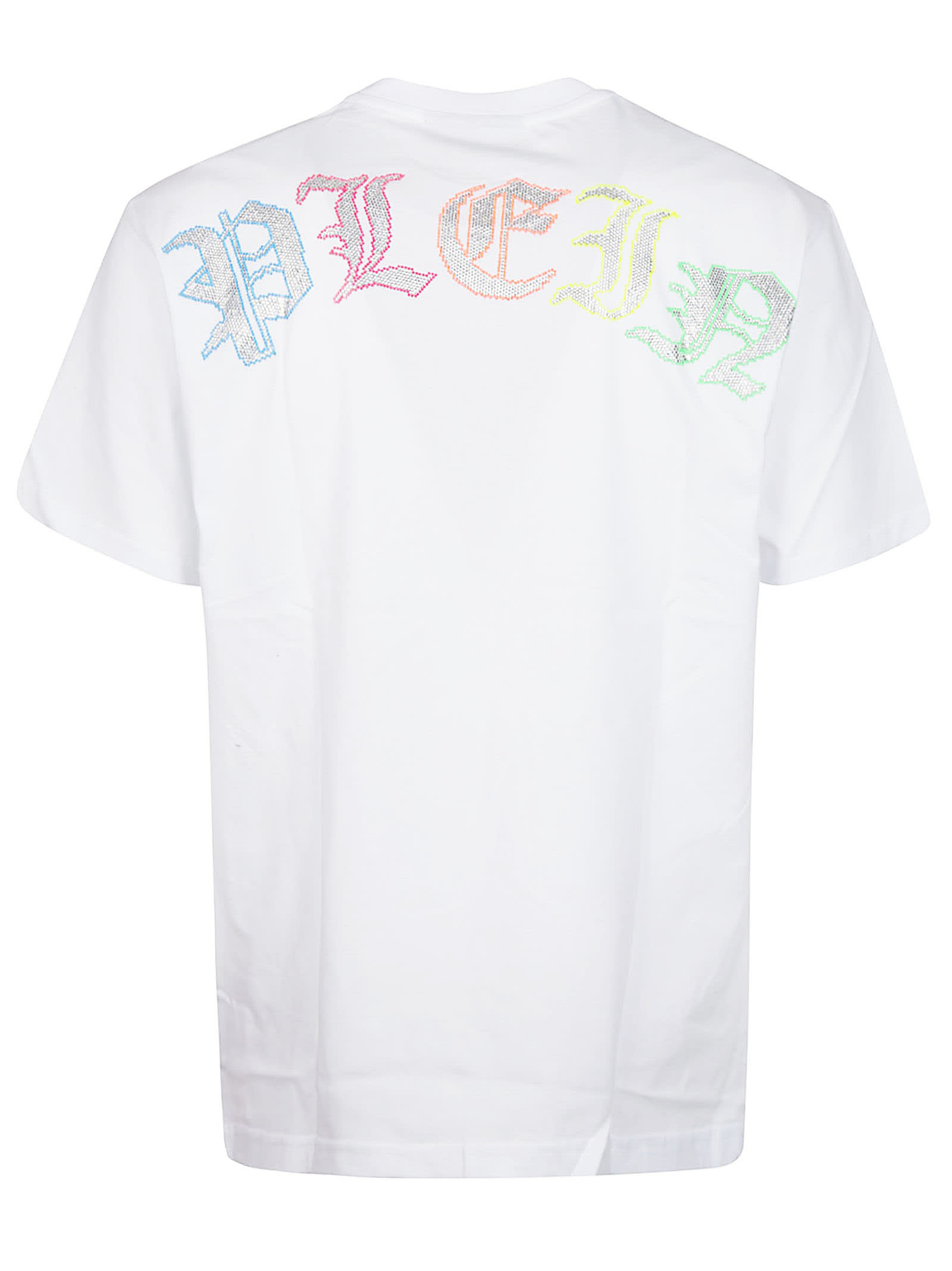 Shop Philipp Plein Embroidered T-shirt In White