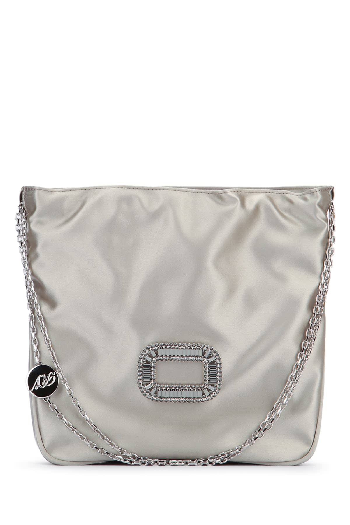 Roger Vivier Mini Pocket Shoulder Bag With Chain Strap In Gold