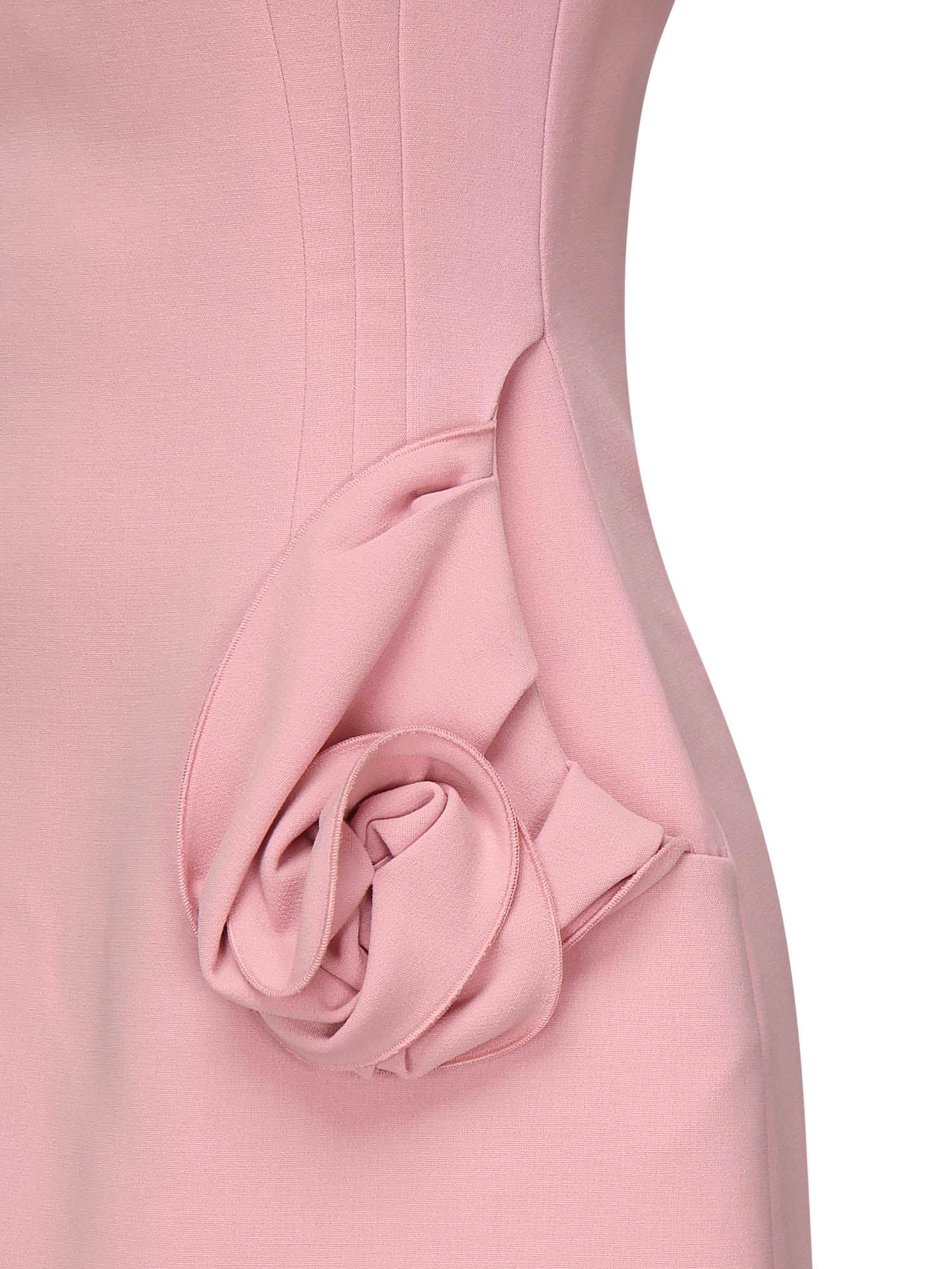Magda Butrym Floral Appliqued Wool Mini Dress In Pink