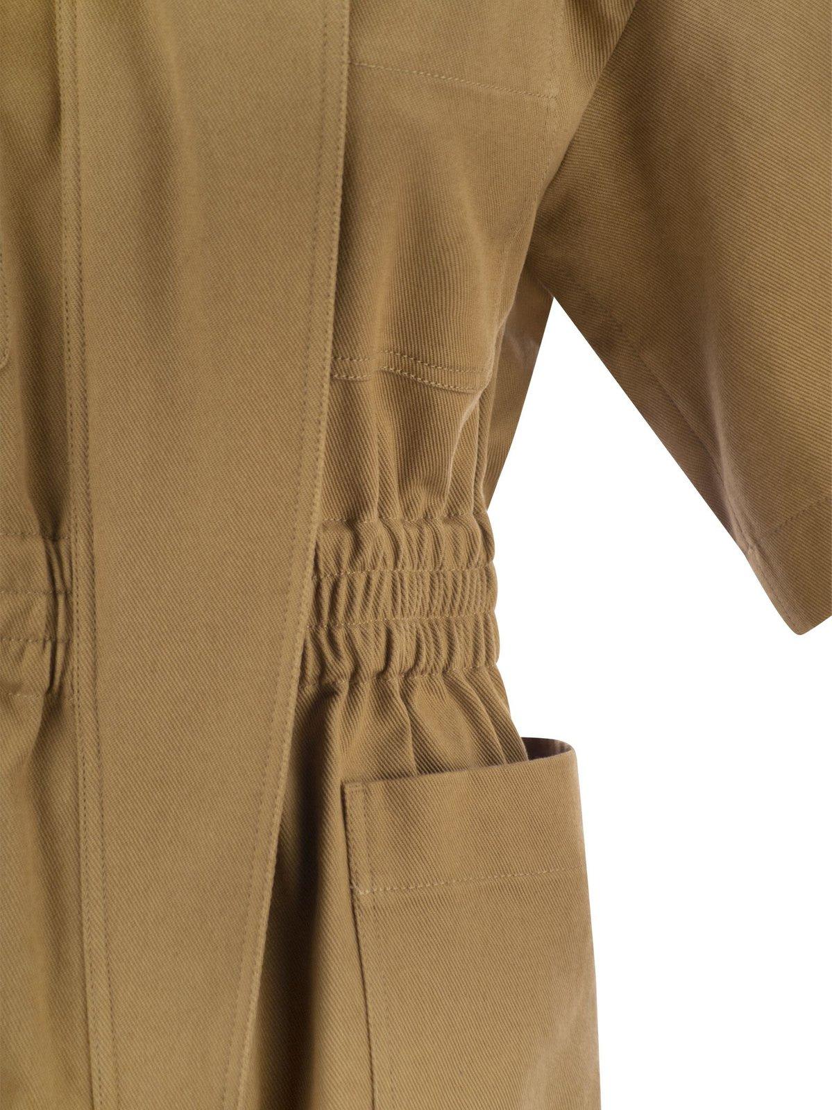 Shop Max Mara Angora Workwear Jumpsuit In Leather Brown