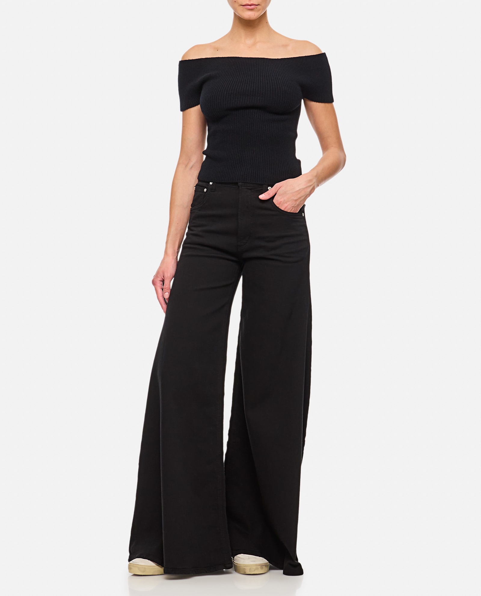 Citizens Of Humanity Amari Stretch High-rise Ultra Wide-leg Jeans In Black