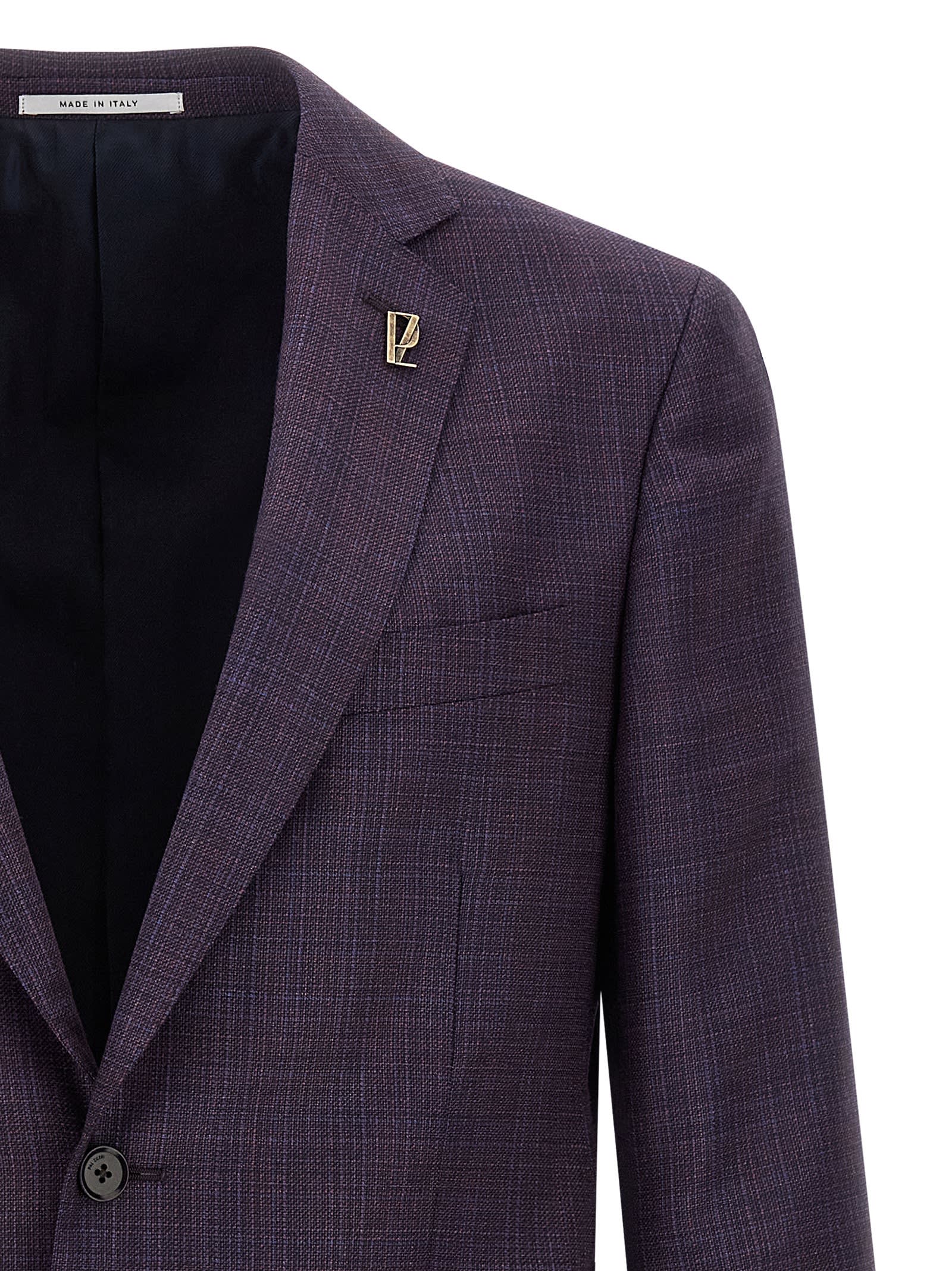 Pal Zileri Tailored Blazer With Notch Lapel And Pockets In Purple