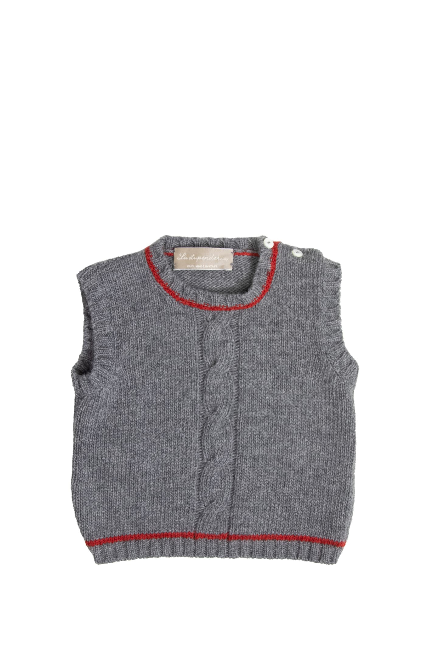 La Stupenderia Kids' Wool Vest In Grey