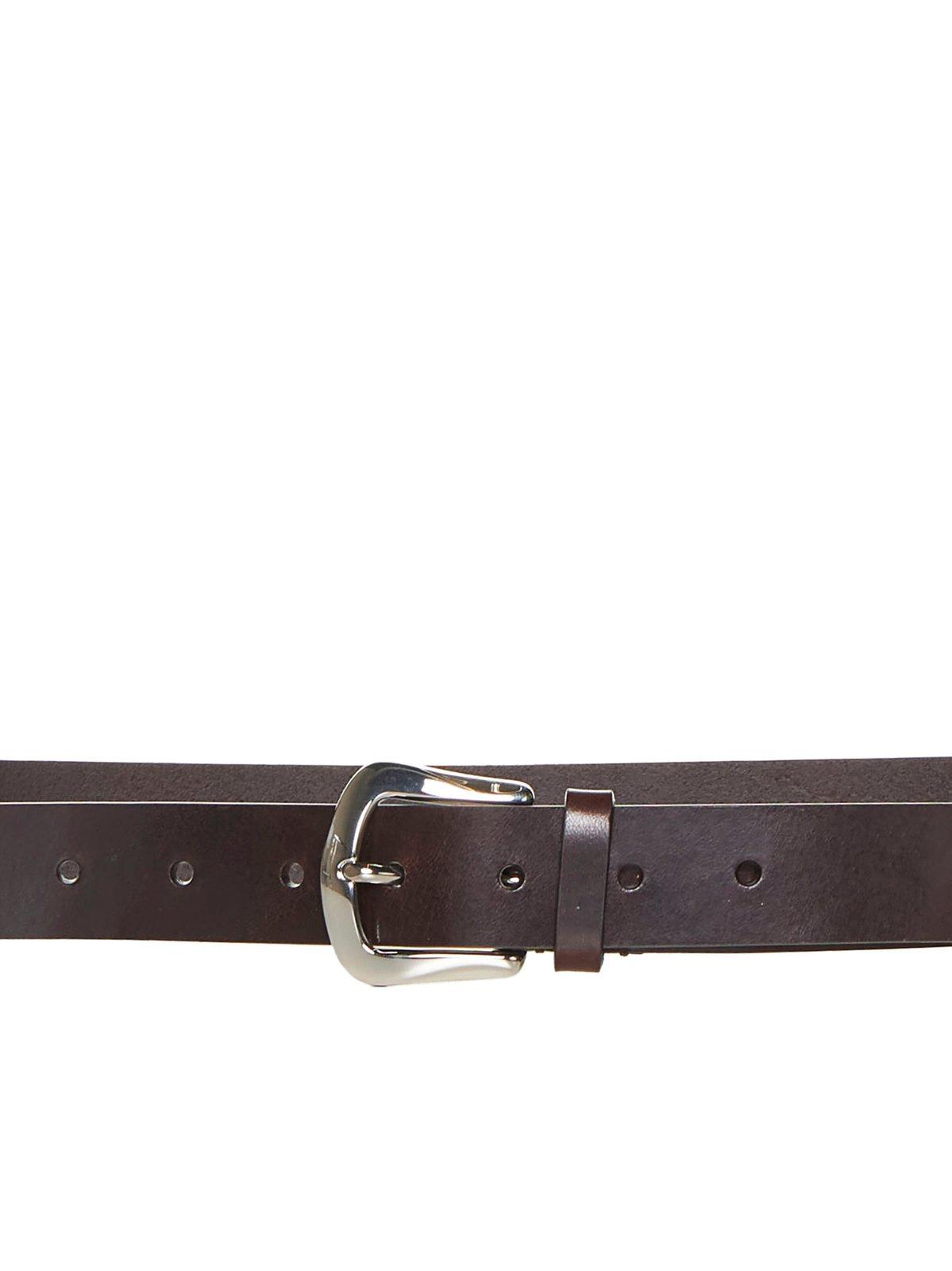 Shop Brunello Cucinelli Logo Engraved Buckled Belt In Brown