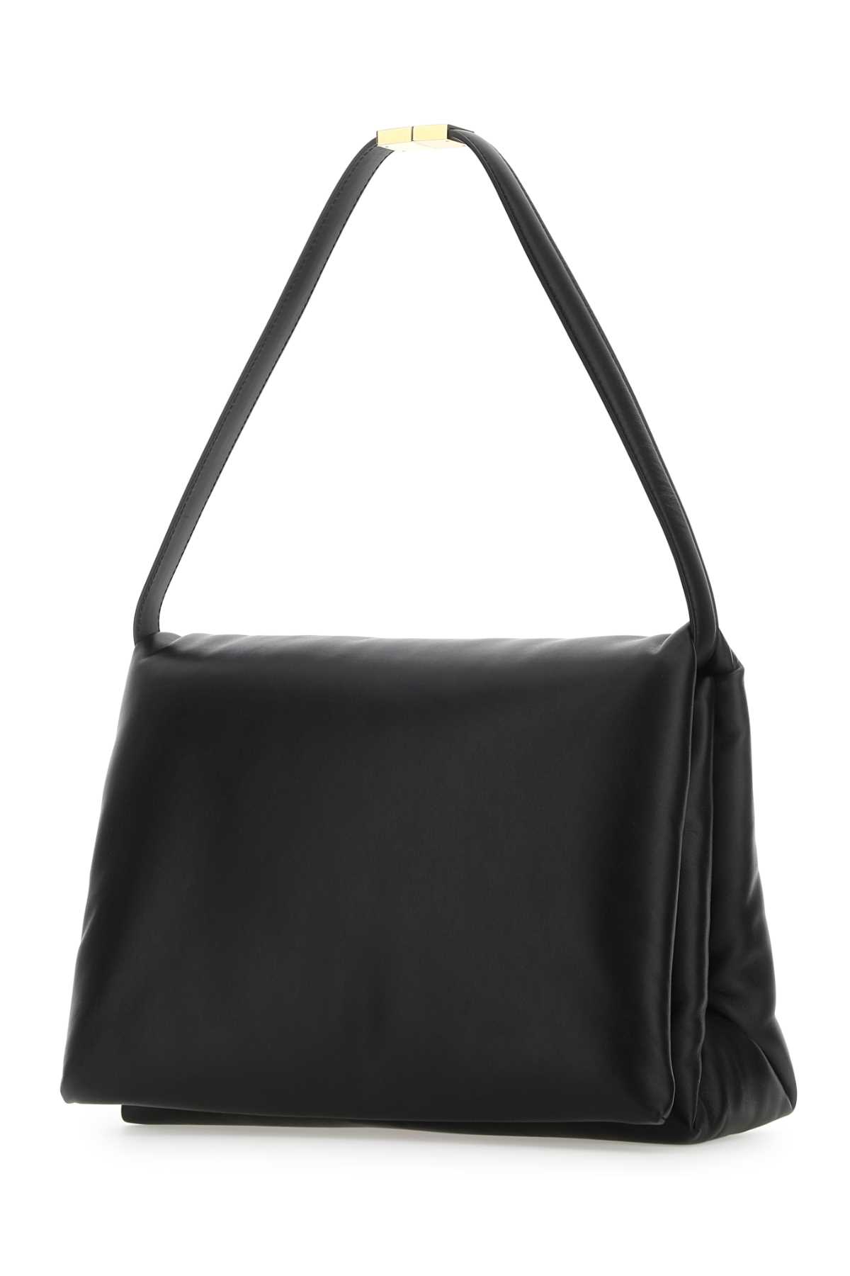 Marni Black Leather Shoulder Bag In 00n99