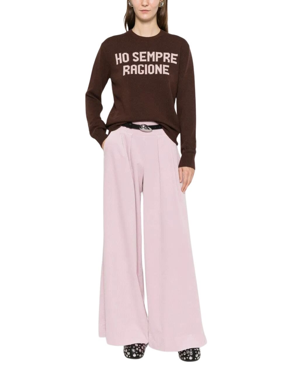 Mc2 Saint Barth Brown Crew Neck Sweater In Brown