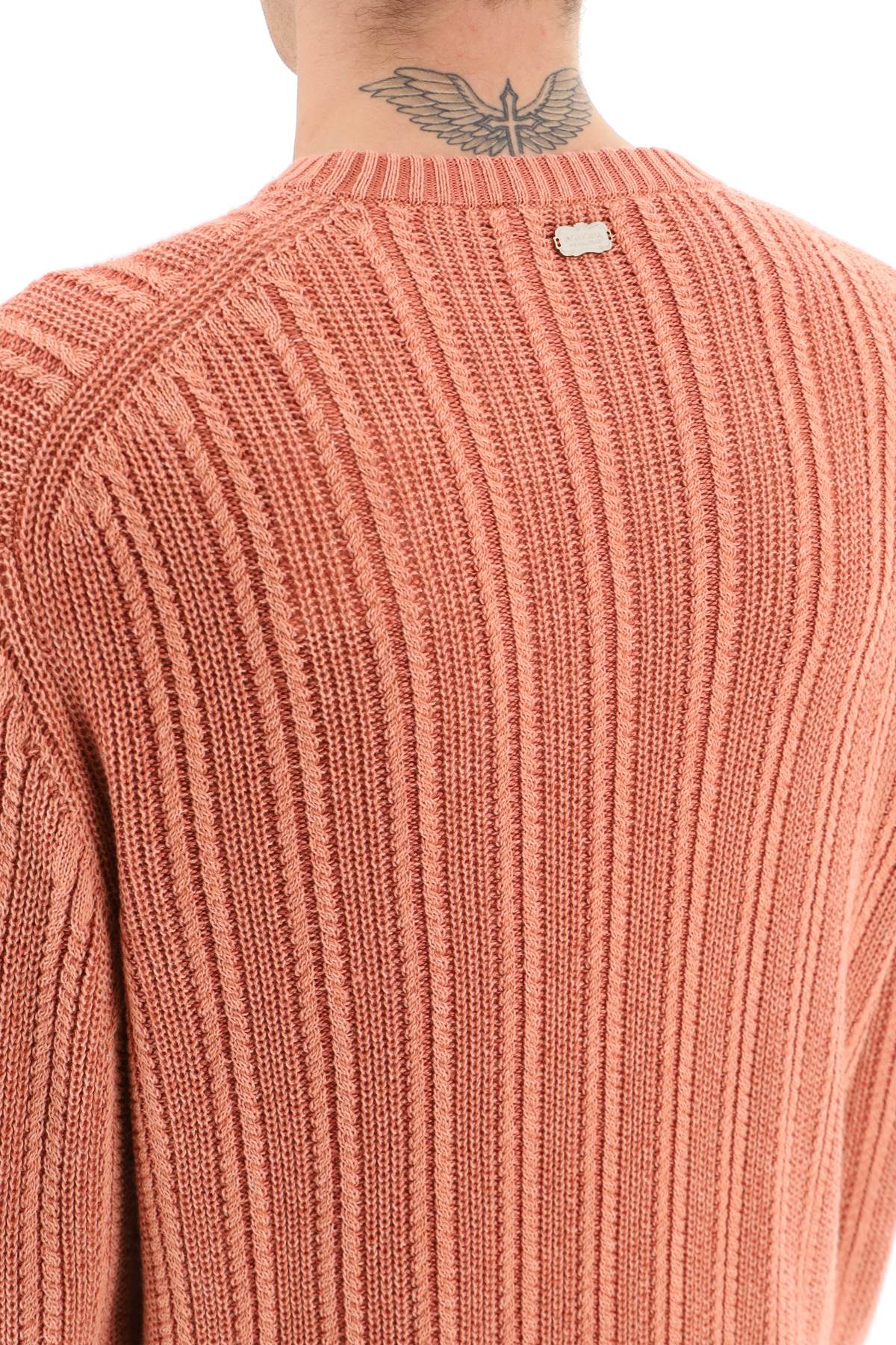Shop Agnona Cashmere, Silk And Cotton Sweater In Coral (pink)