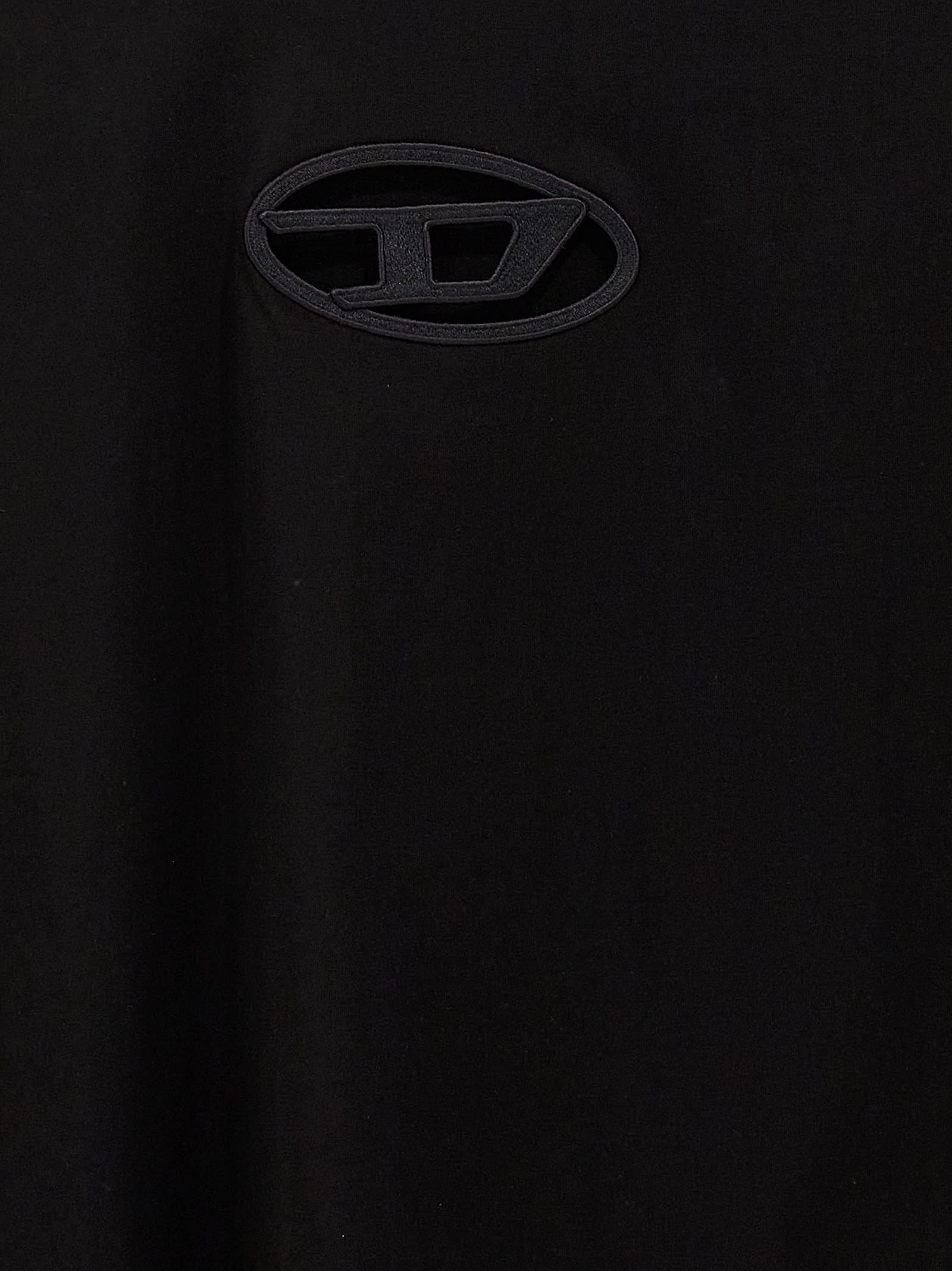 Diesel 't-boxt-od' Black Crewneck T-shirt With D Logo On The Front In Black