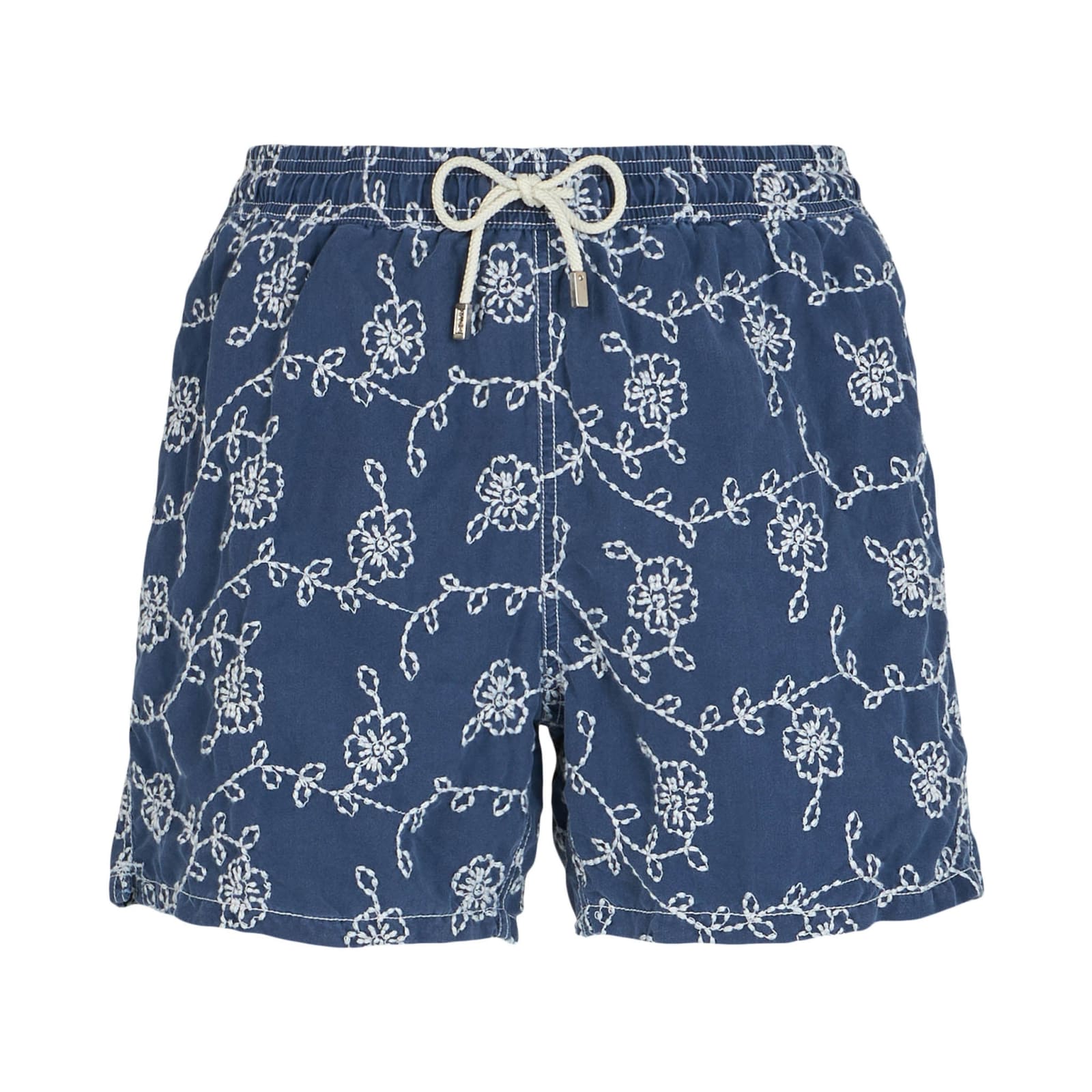 Mc2 Saint Barth Boy Swim Shorts With Embroidered Flowers