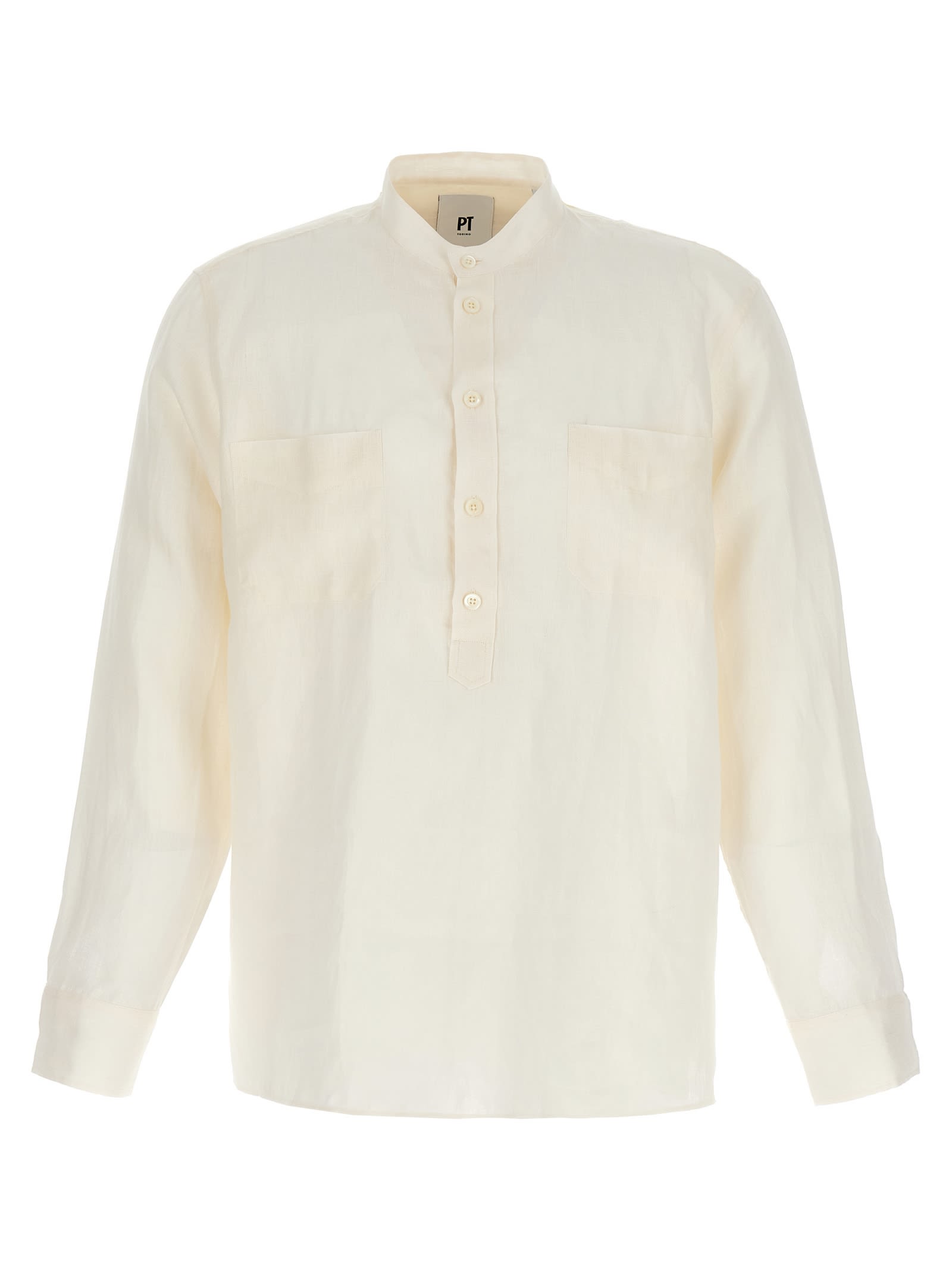Shop Pt01 Linen Shirt In White