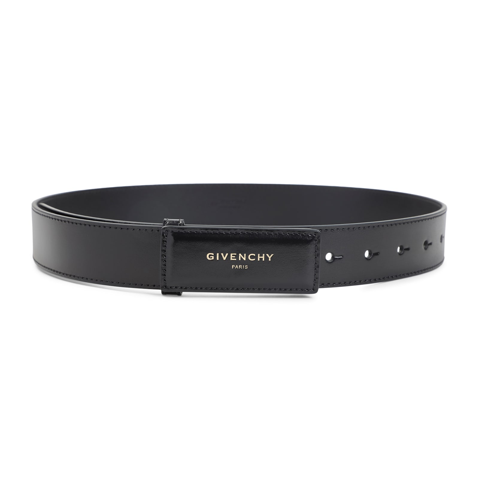Givenchy 35 Mm Label Belt With Multiple Holes In Black