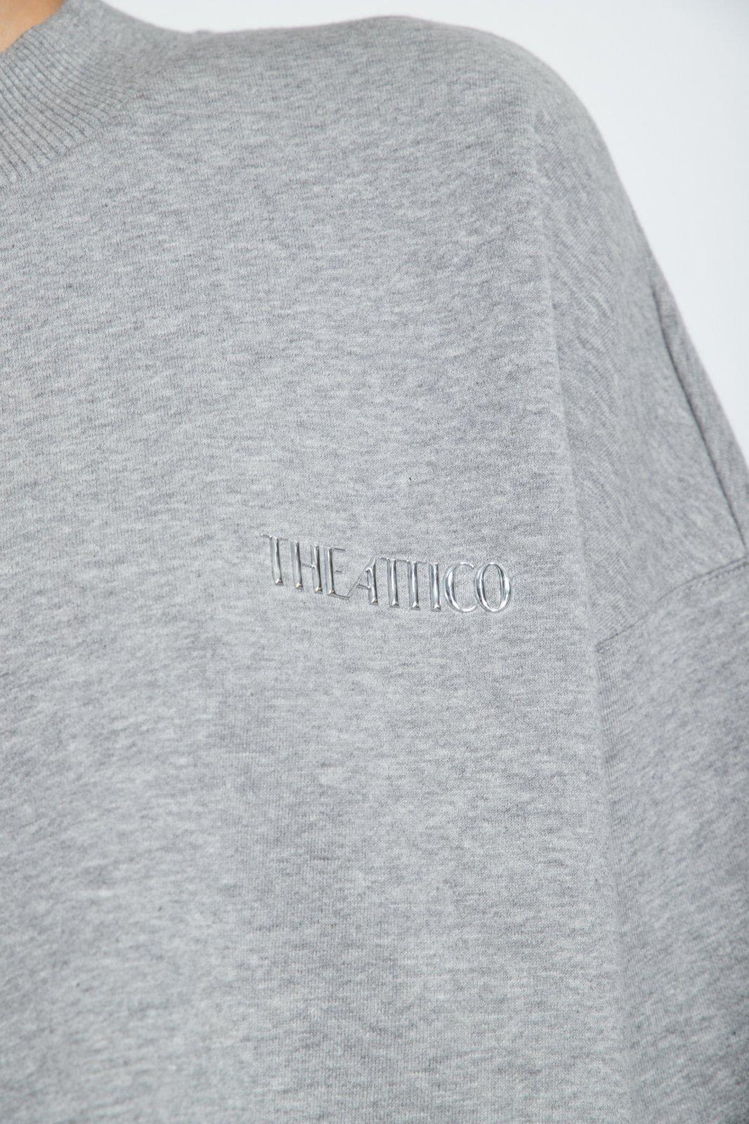Shop Attico Logo Detailed Oversized Sweatshirt In Grey