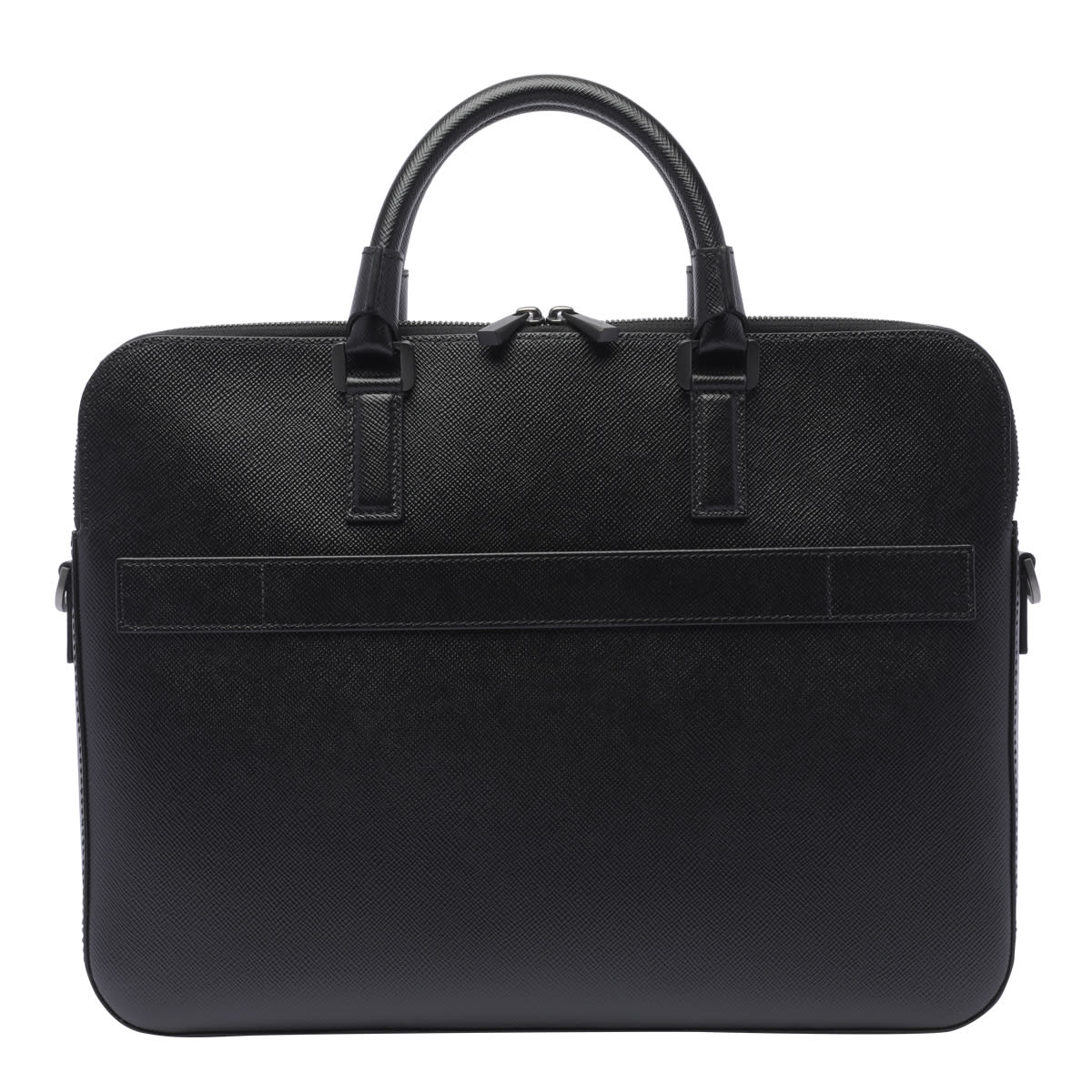 Shop Serapian Business Bag Slim Double Zip In Black