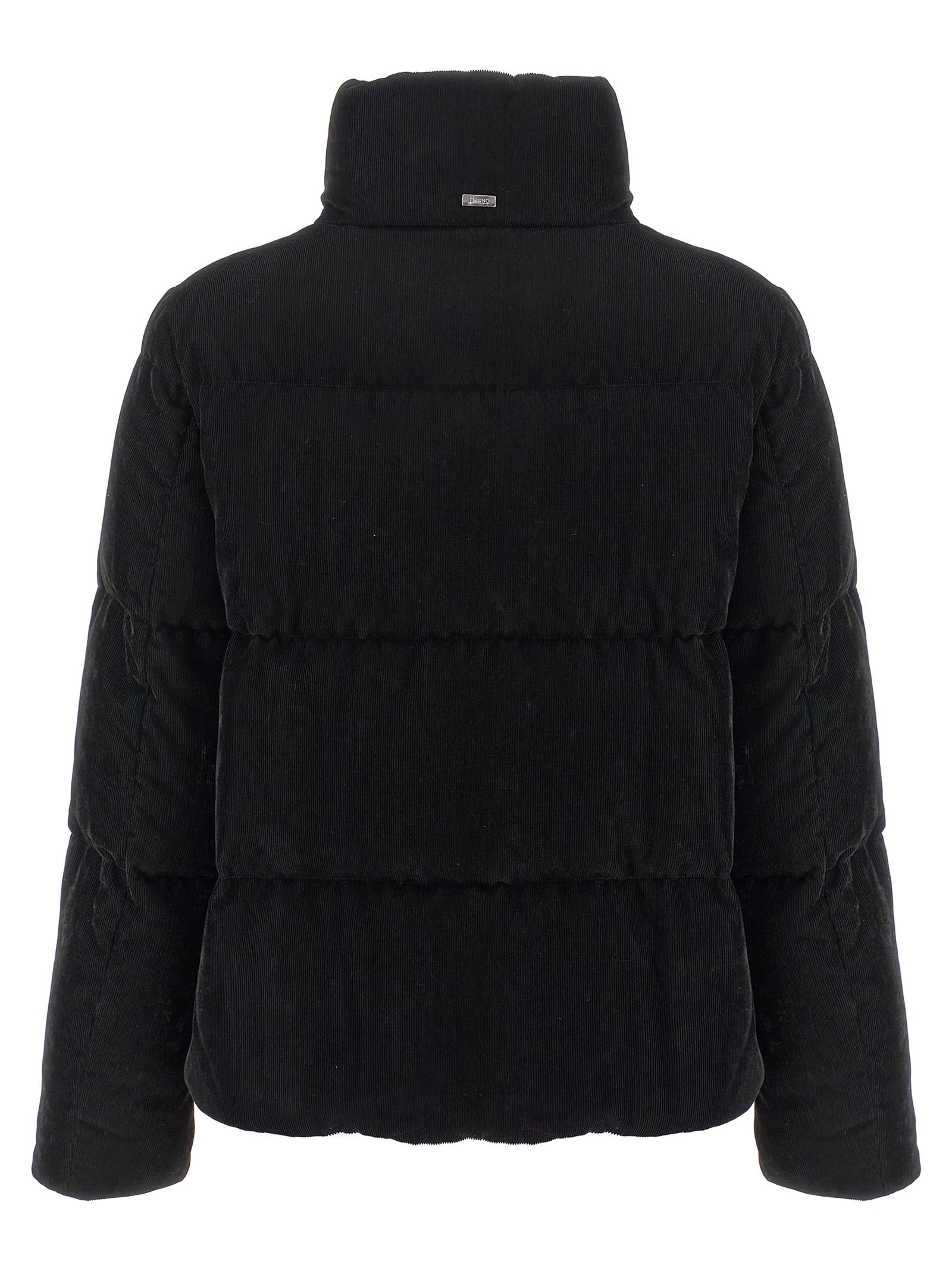 Herno Cape In Marbled Velvet In Black