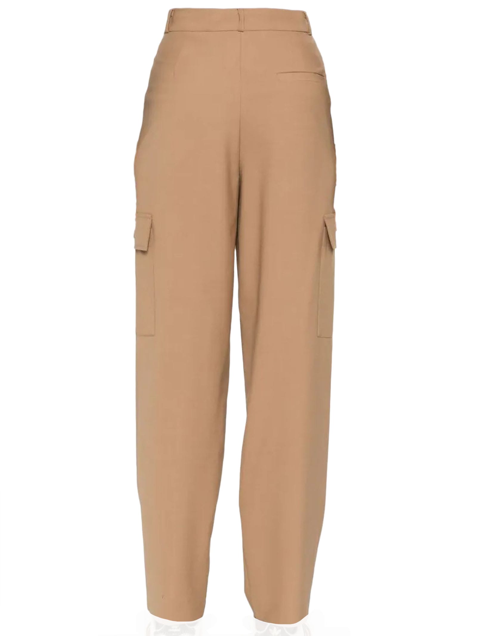 Shop Semicouture Cool Wool Trousers In Beige