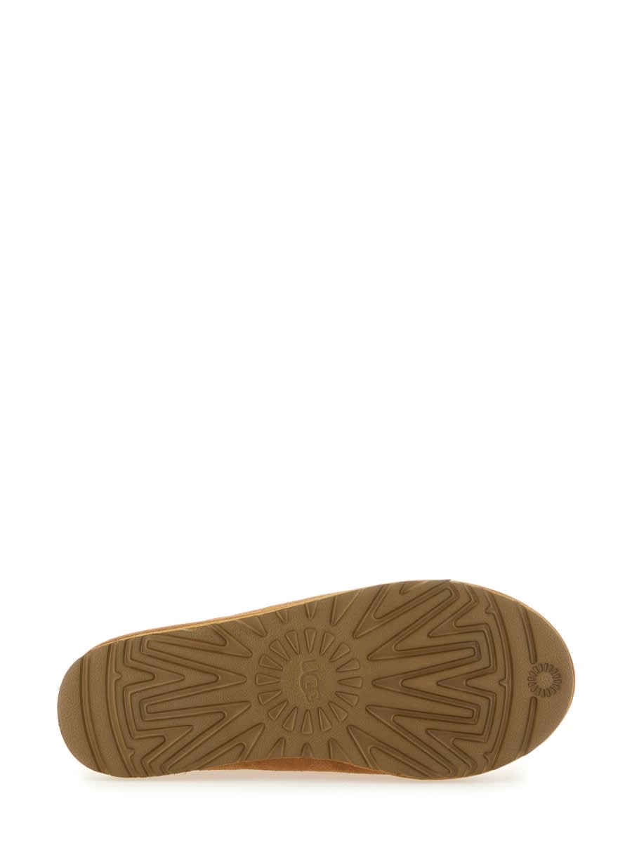 Ugg Slip-on Clog In Soft Suede With Sheepskin Lining In Brown