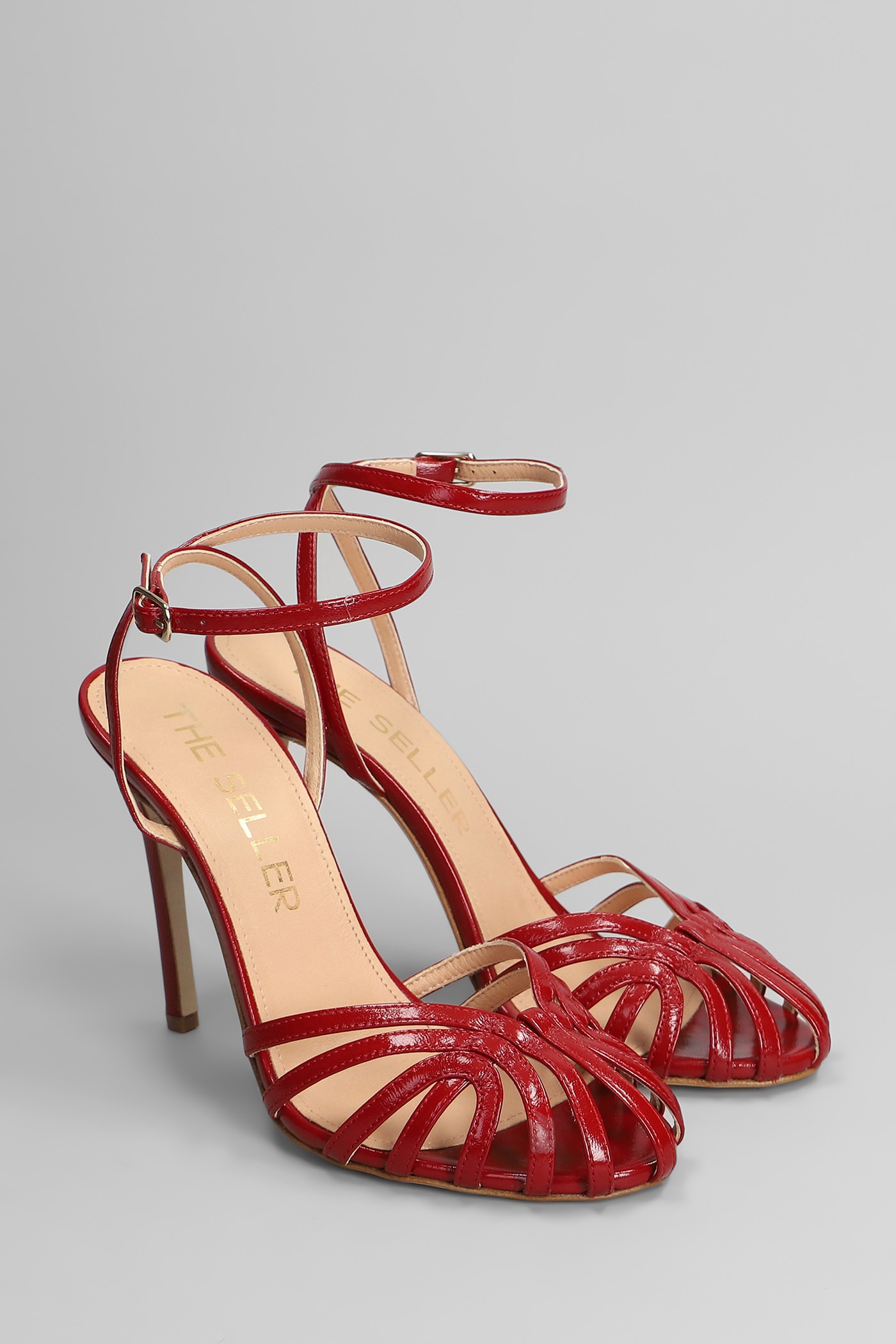 The Seller Sandals In Red Patent Leather In Red