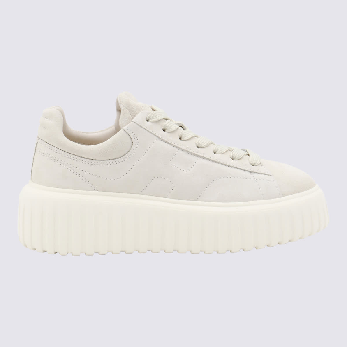 Shop Hogan White Sneakers In Yogurt