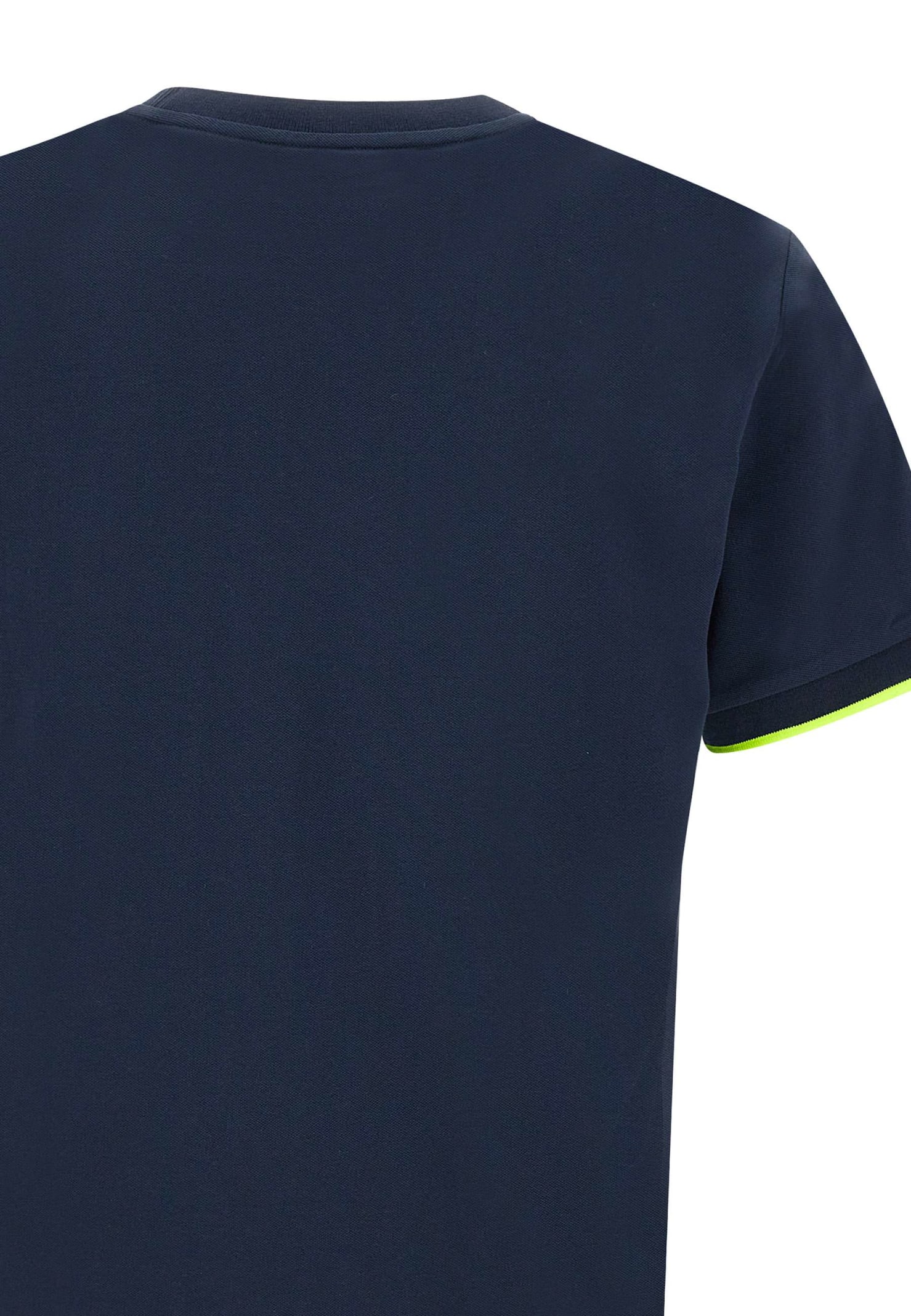 Shop Sun 68 Small Stripes Cotton T-shirt T-shirt In Navy Blue