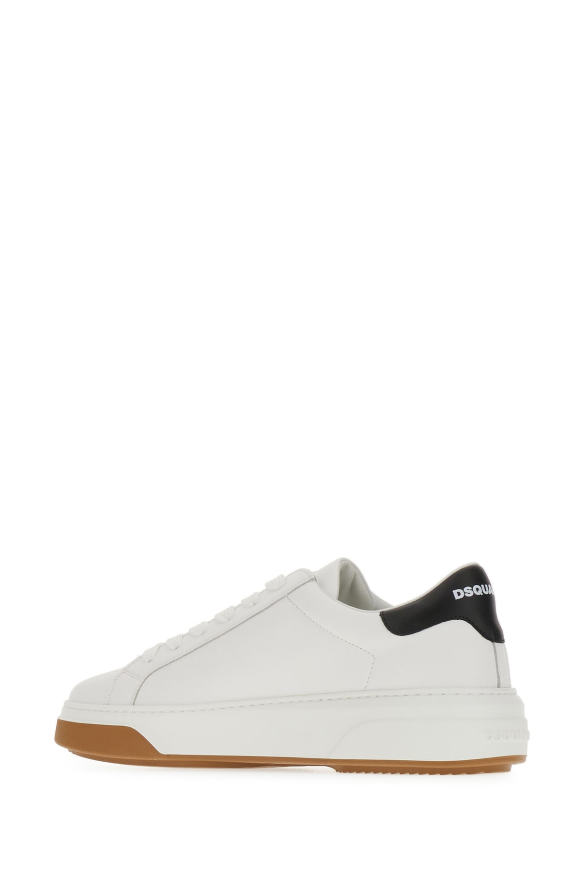 Shop Dsquared2 White Leather Bumper Sneakers In Bianco Rosso Nero