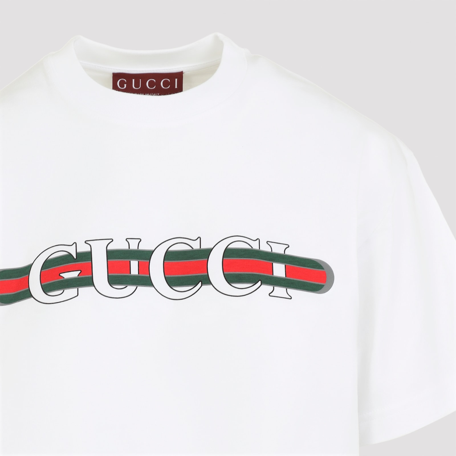 Gucci Printed Cotton Jersey T-shirt In Red