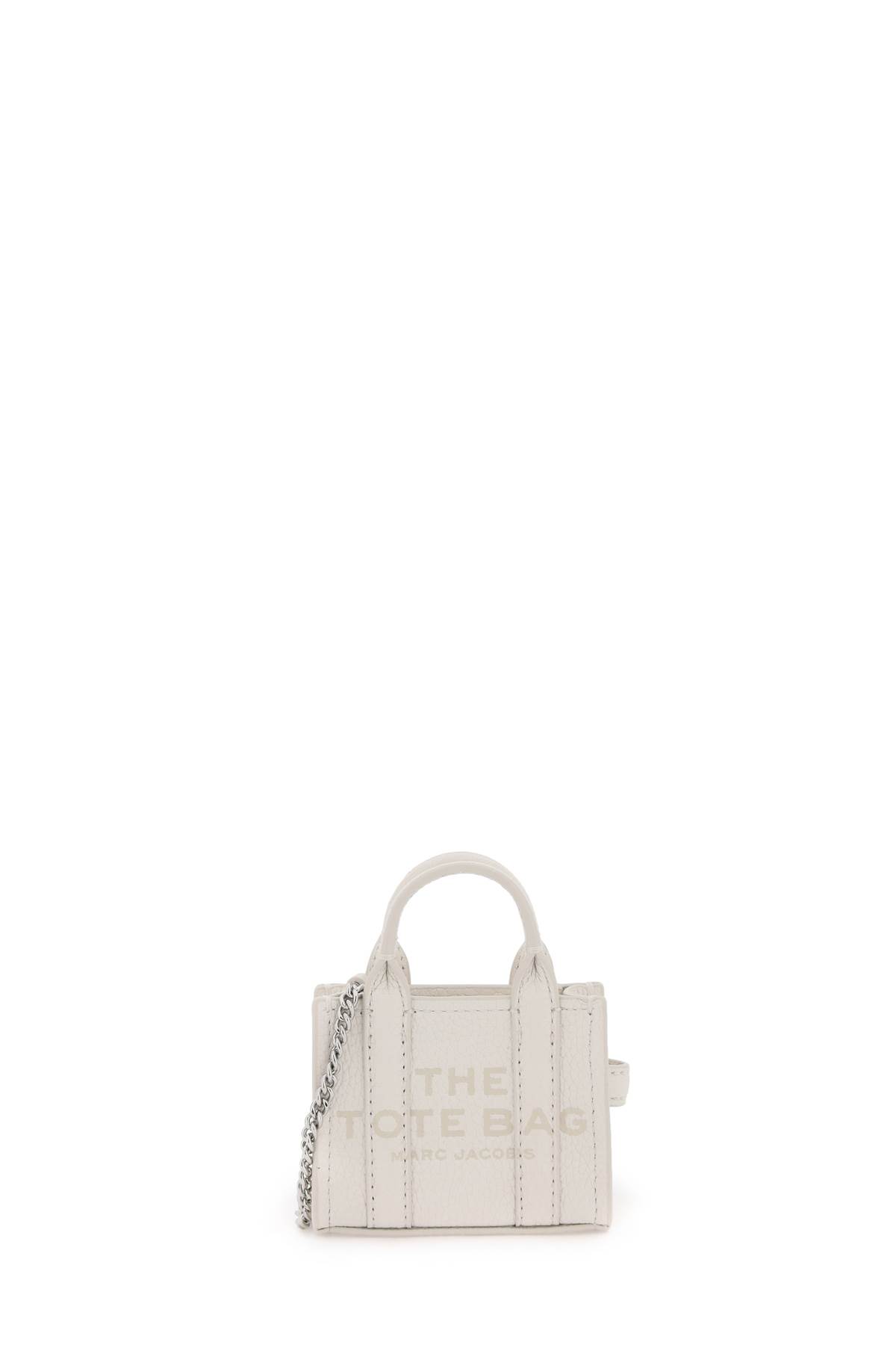Marc Jacobs The Nano Tote Bag Charm In Cotton Silver (white)