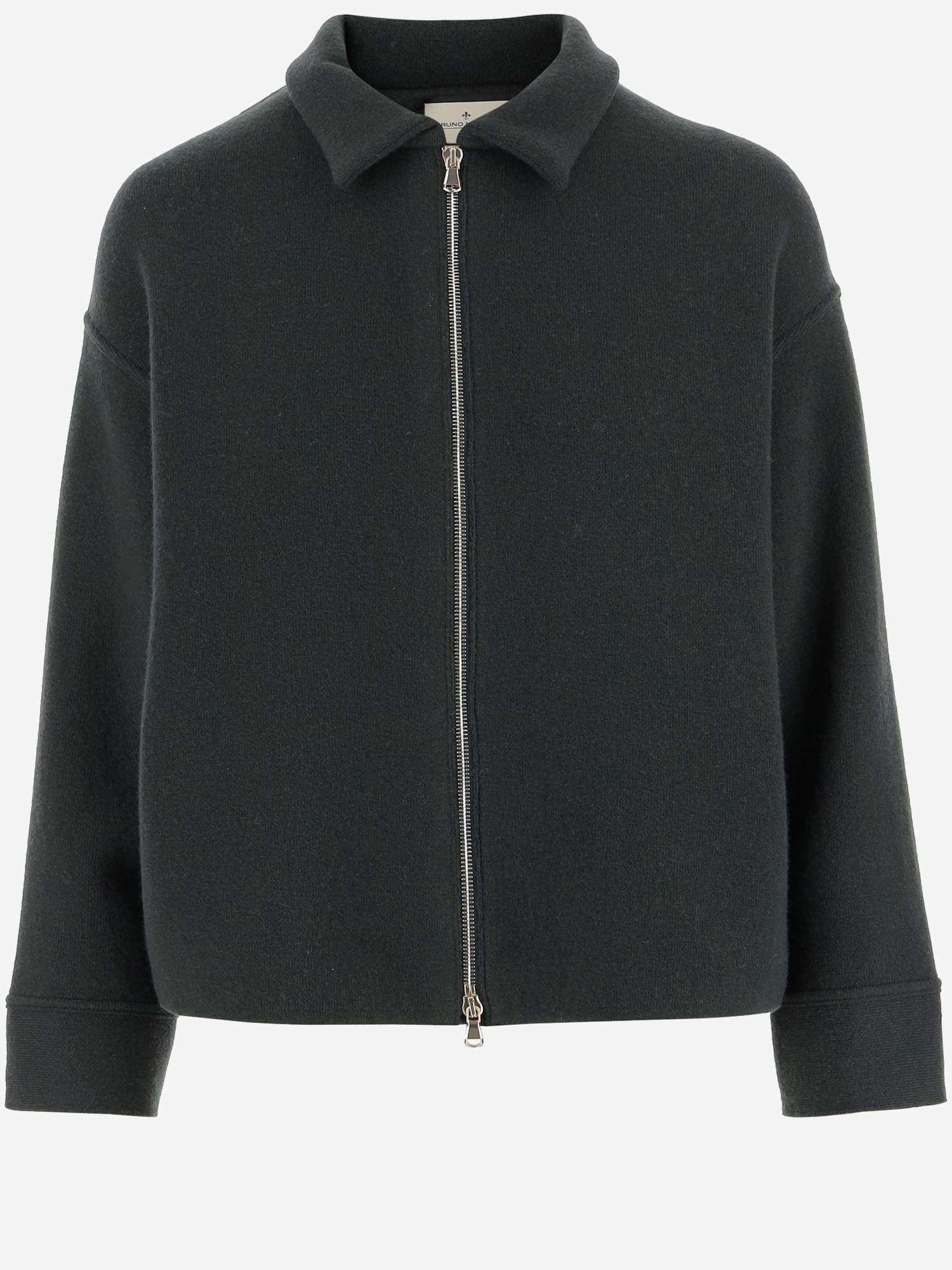 Bruno Manetti Wool Blend Jacket In Green
