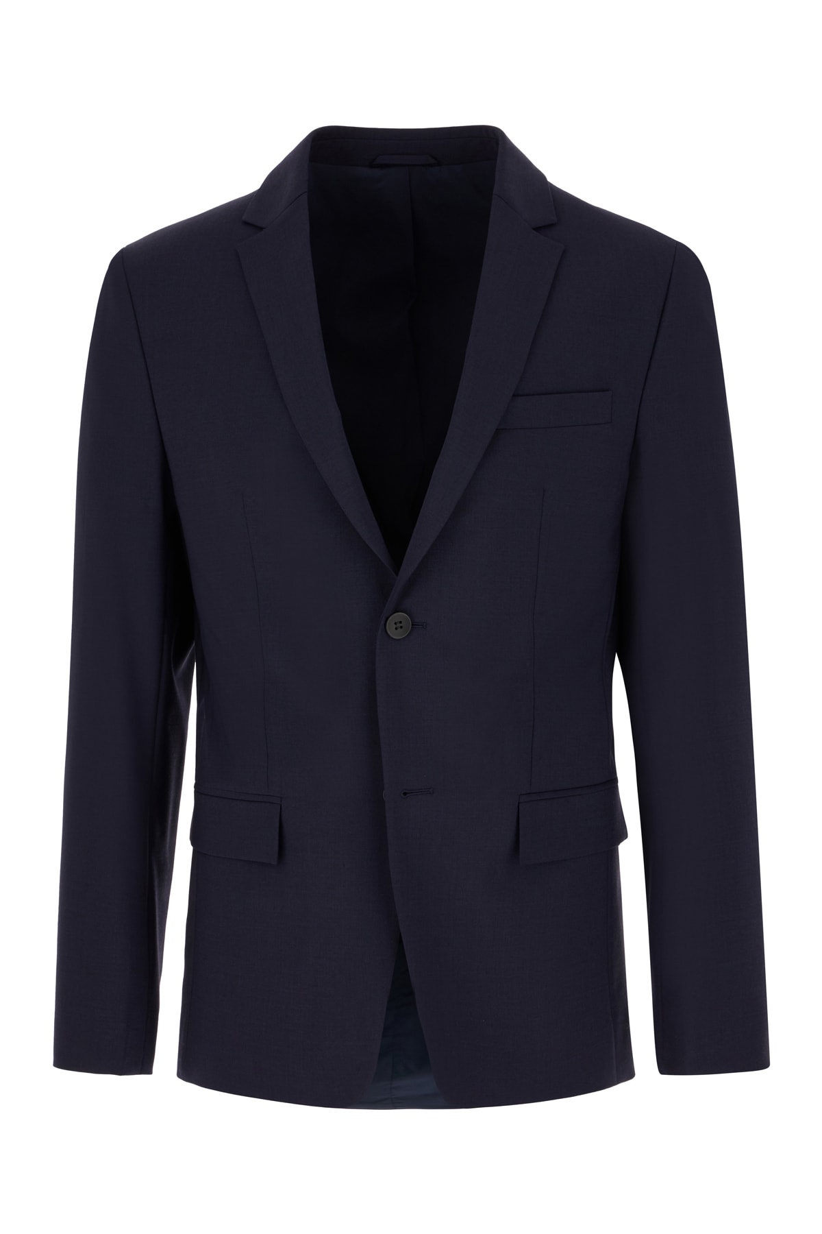 Calvin Klein Navy Blue Stretch Wool Blend Blazer In Chw