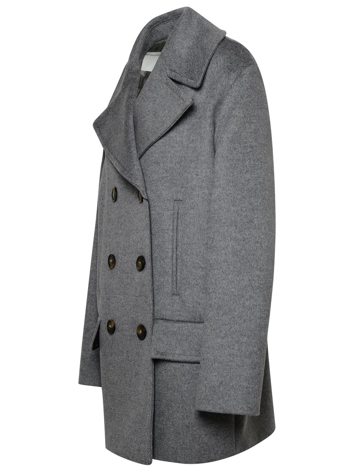 Shop Sportmax Double-breasted Long-sleeved Coat