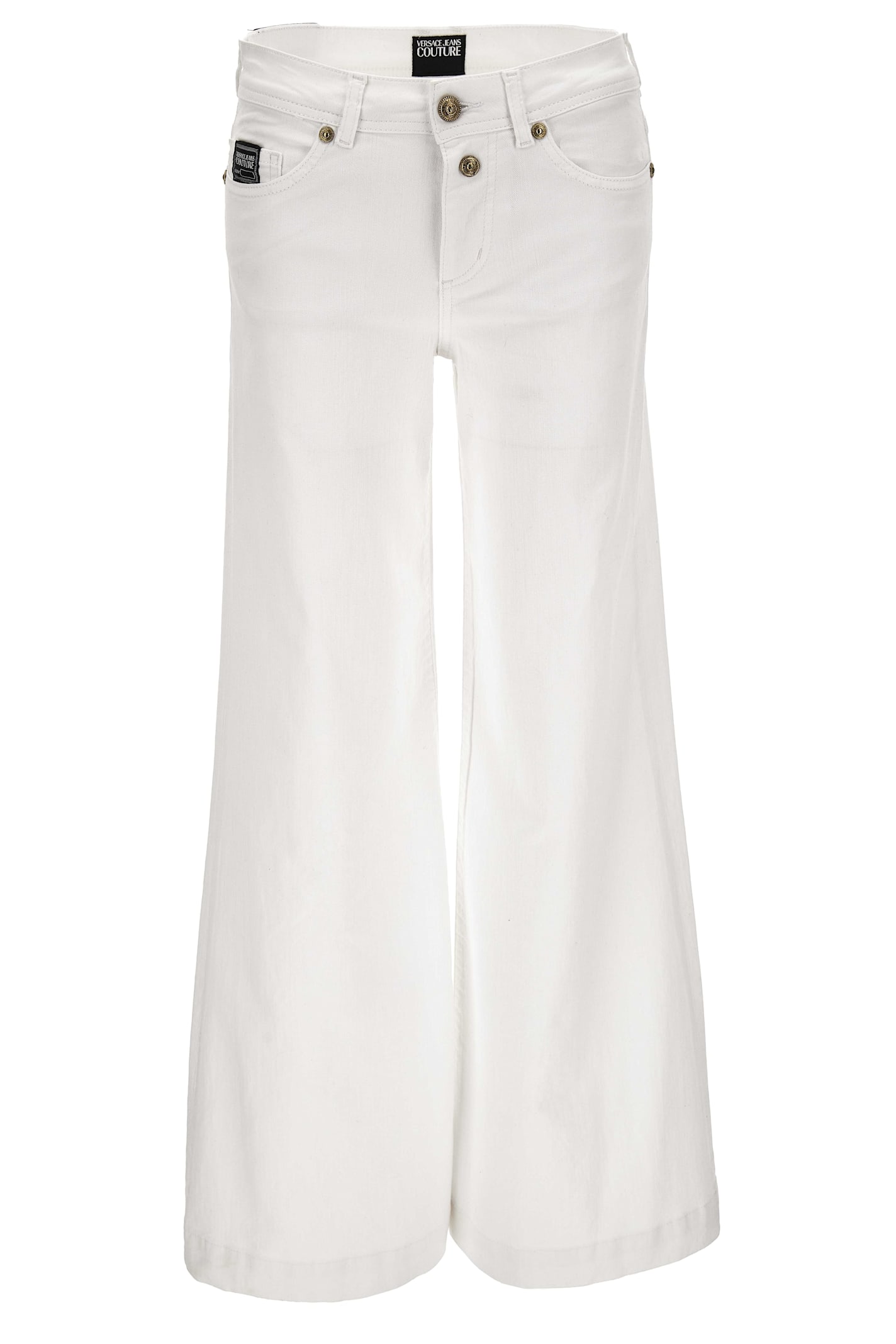 Versace Jeans Couture White Straight Trousers