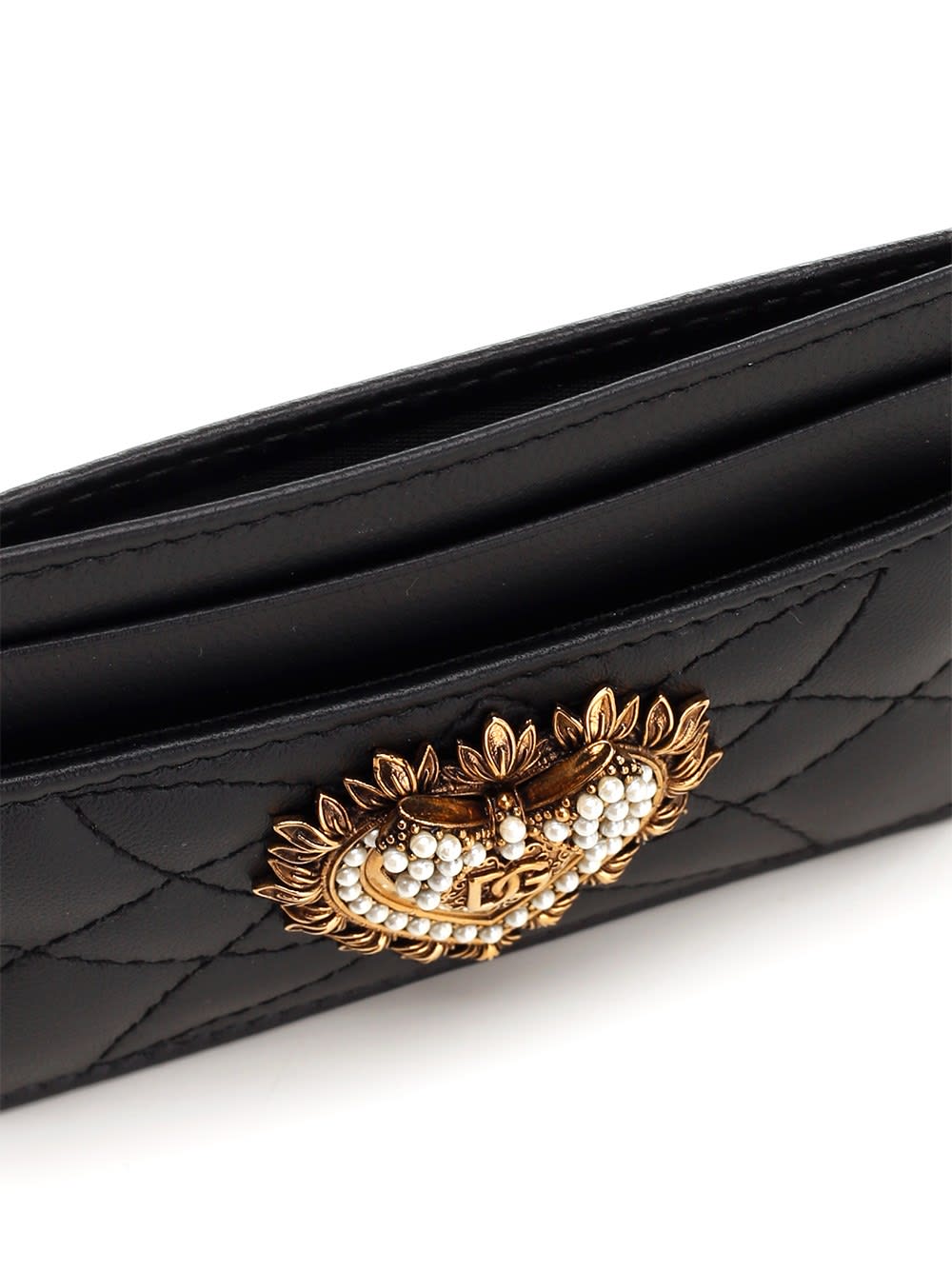 Shop Dolce & Gabbana Quilted Leather Card Case In Nero